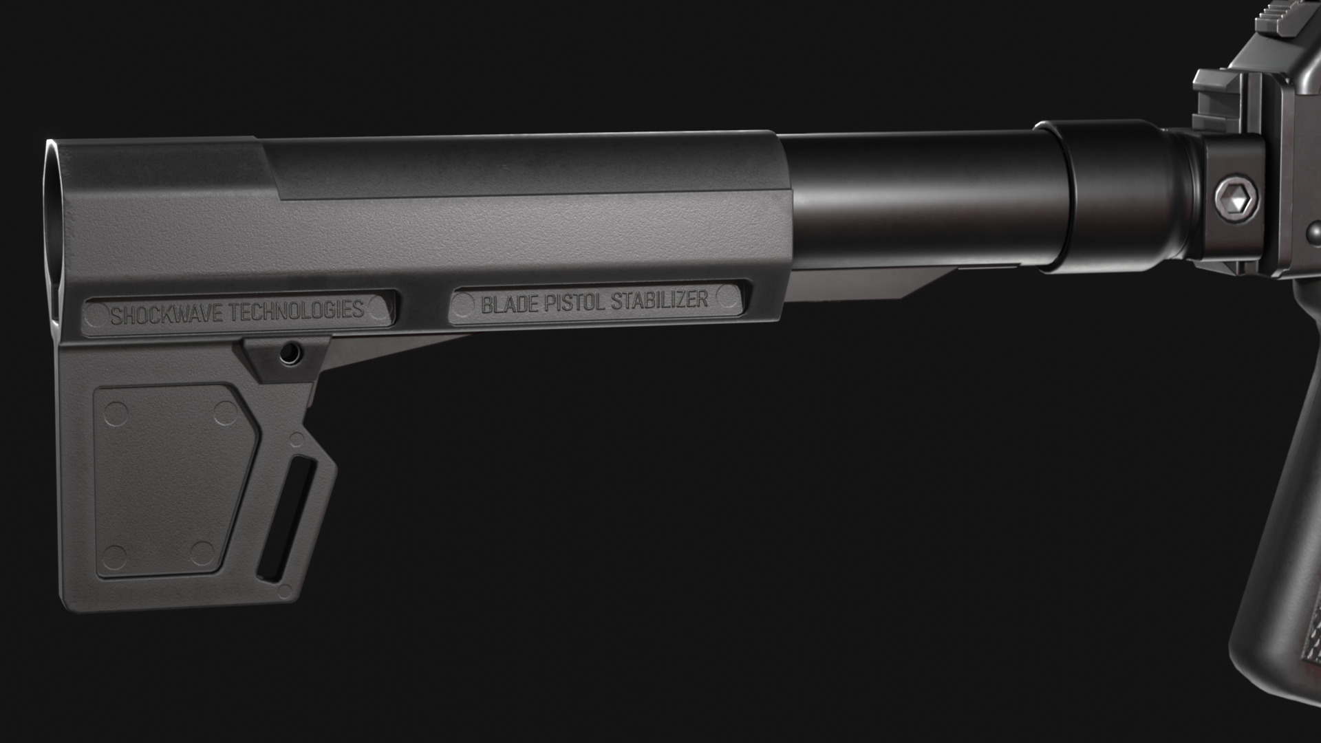 Micro Draco AK Pistol with Shockwave Blade Brace - Game Asset Low-poly 3D model_17