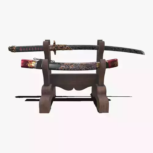 Fantasy Samurai Sword Low-poly 3D model