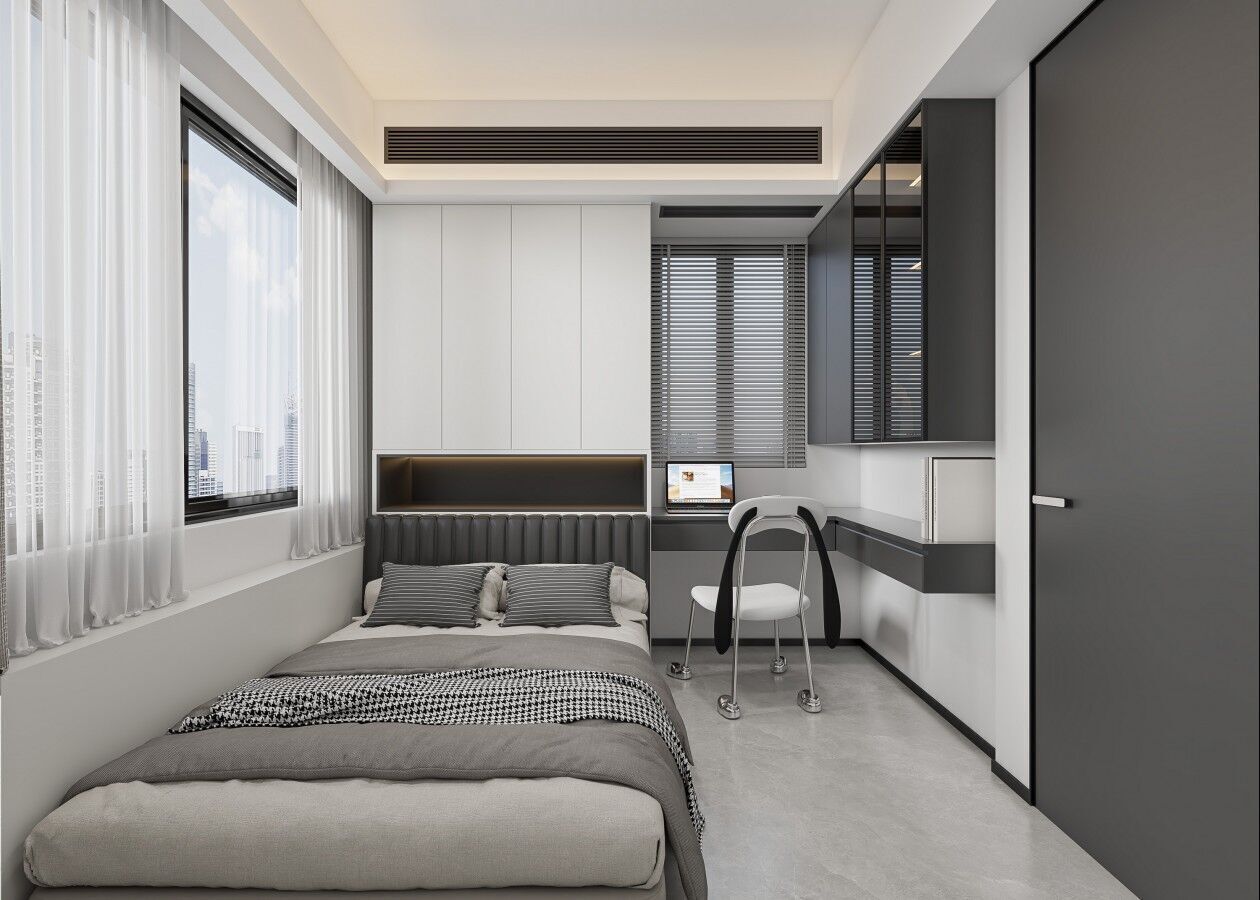 Modern bedroom 3D model_3