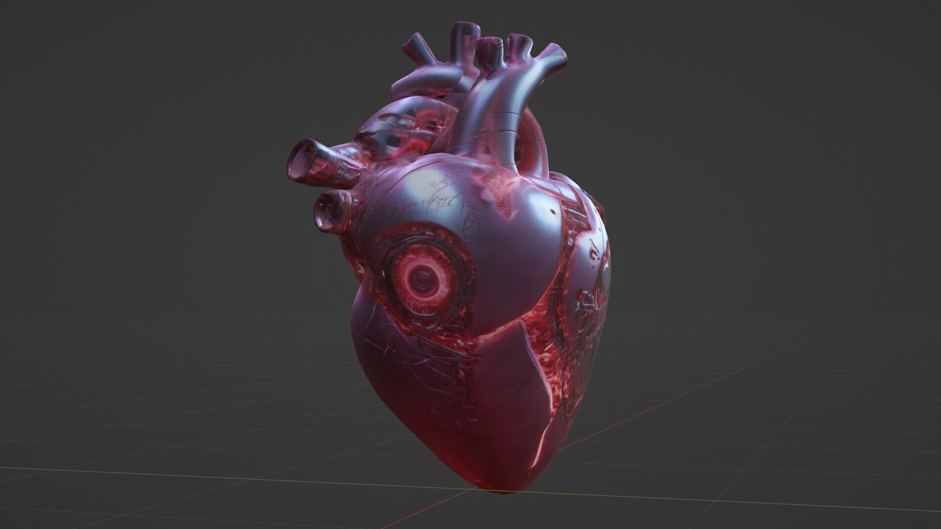 Cybernetic Heart 3D Model SciFi Biomechanical Asset 3D model_12