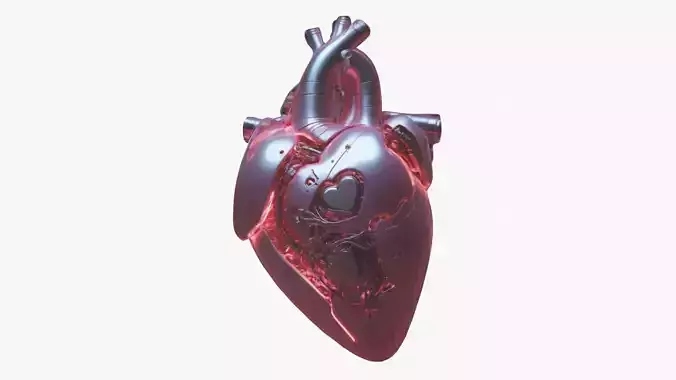 Cybernetic Heart  3D Model SciFi Biomechanical Asset