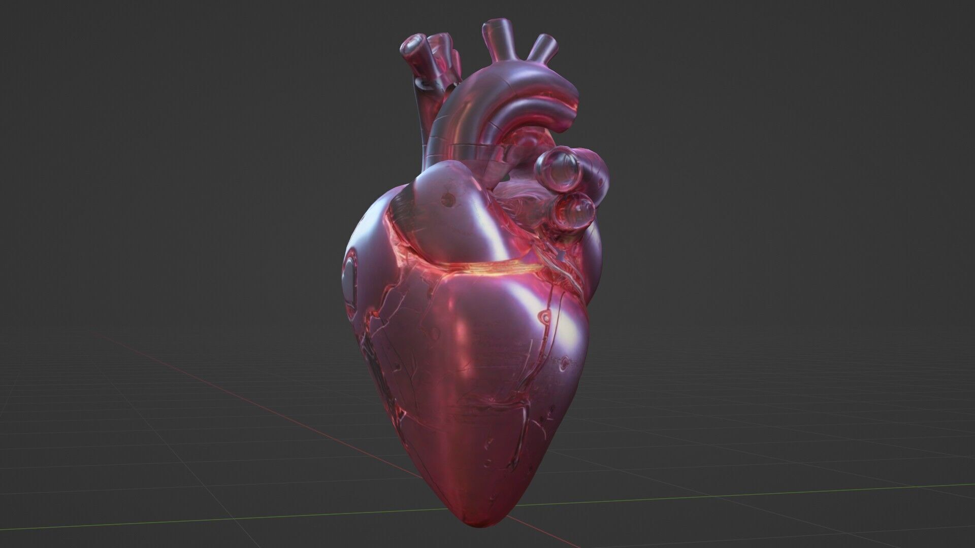 Cybernetic Heart 3D Model SciFi Biomechanical Asset 3D model_15
