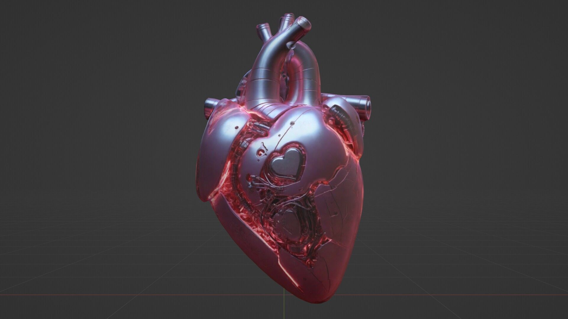Cybernetic Heart 3D Model SciFi Biomechanical Asset 3D model_11