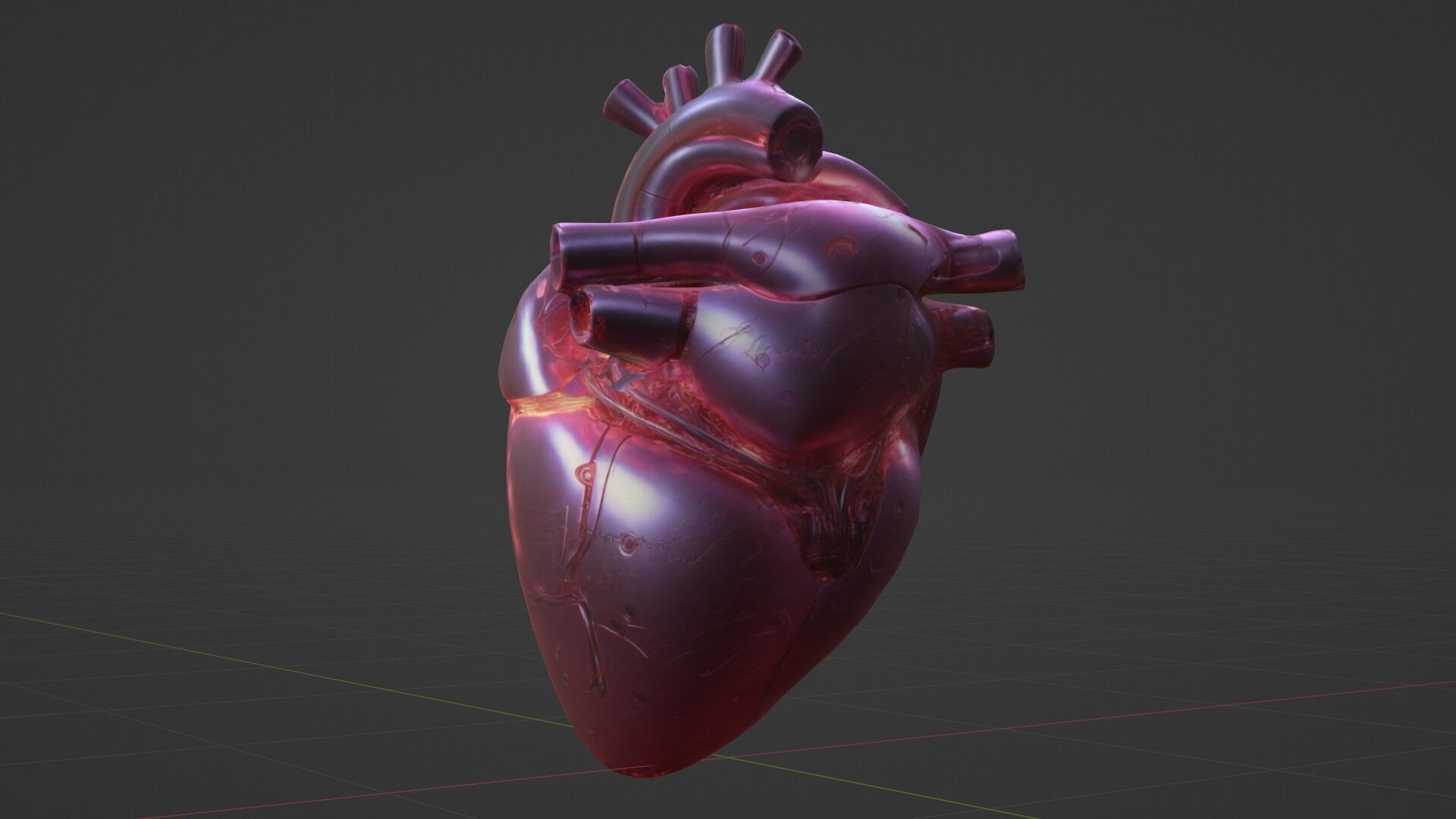 Cybernetic Heart 3D Model SciFi Biomechanical Asset 3D model_14