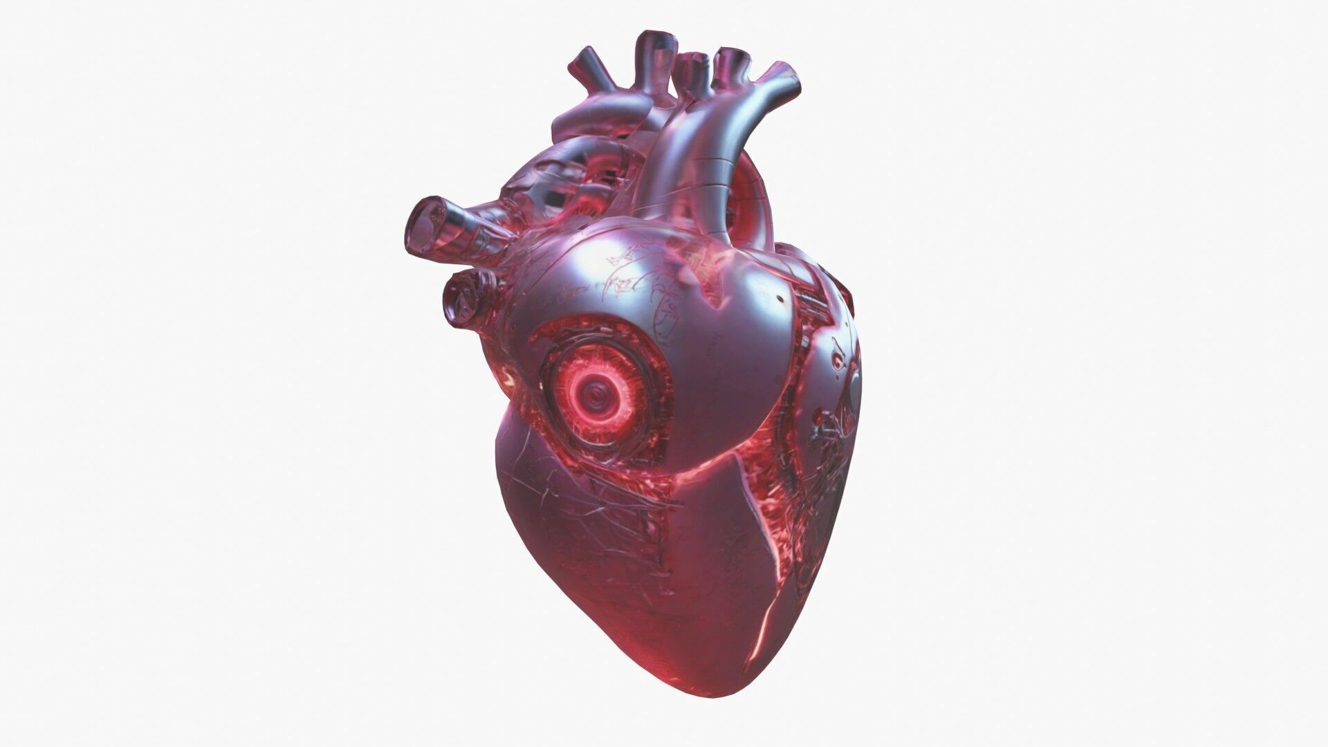 Cybernetic Heart 3D Model SciFi Biomechanical Asset 3D model_2