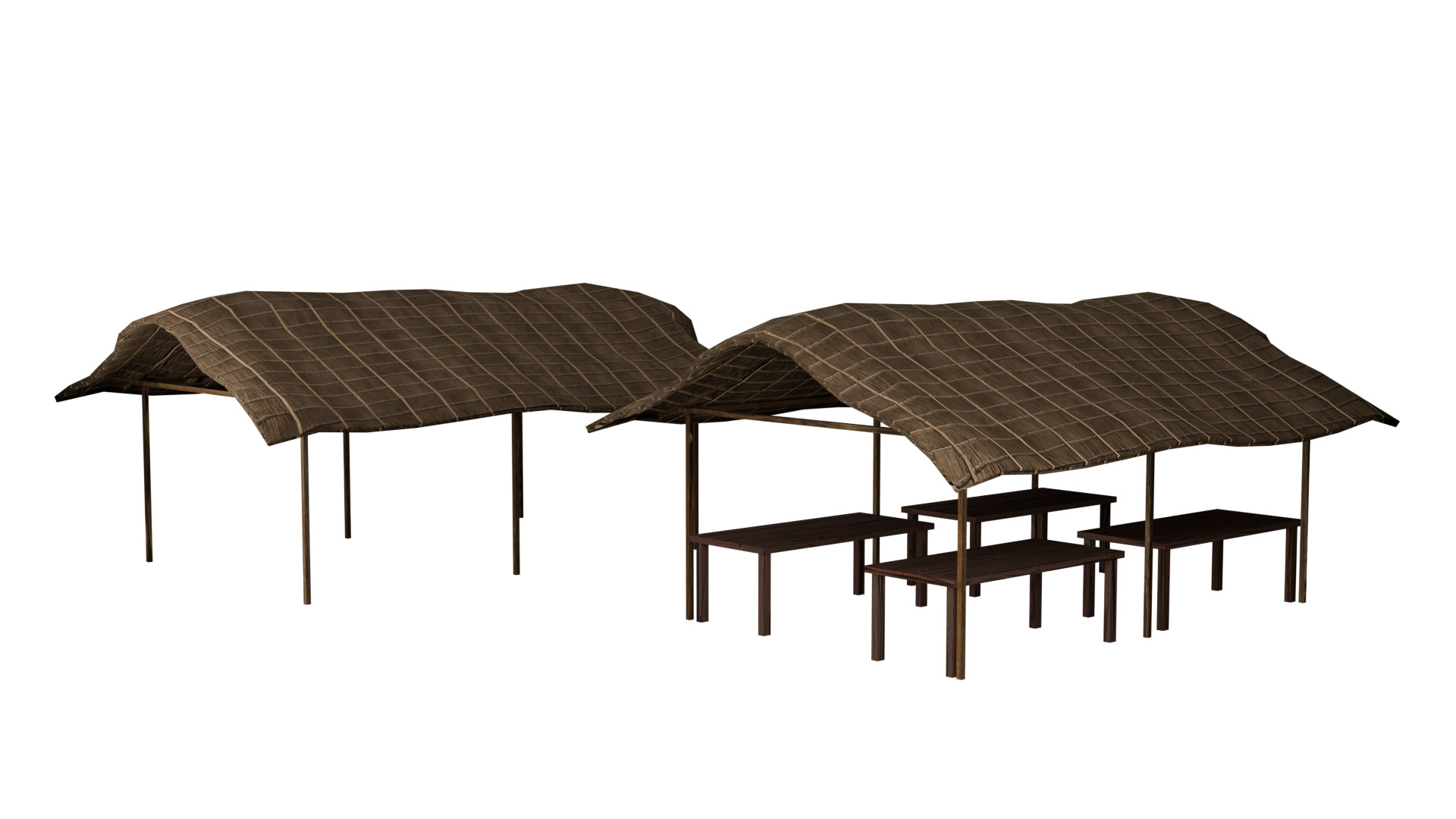 Rustic Wooden Farm Shelter Pack PBR Game Ready 3D print model