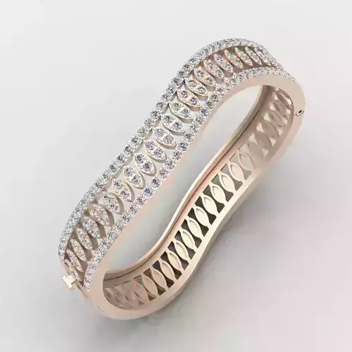 Adorable bangle with Round stones 3D print model