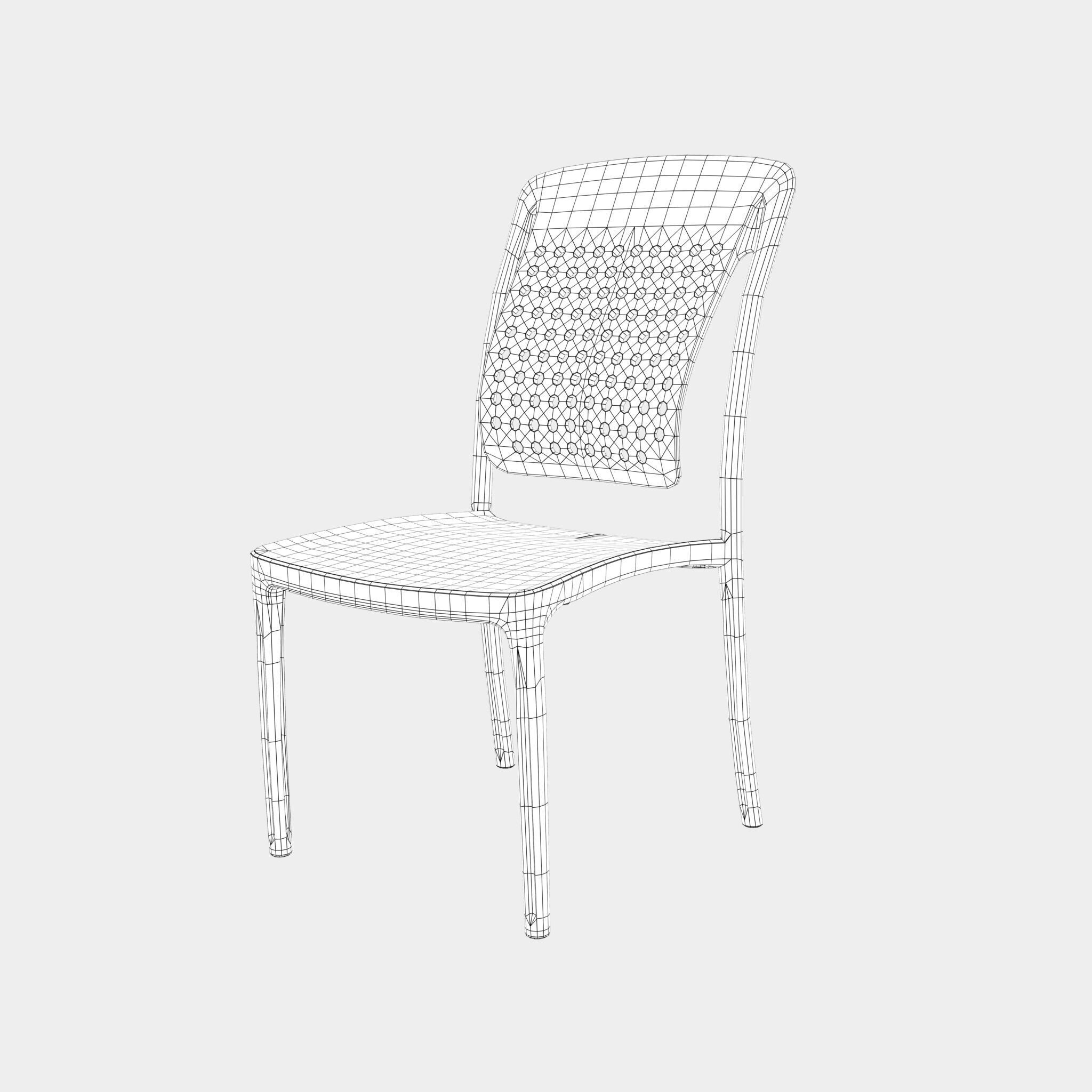 Plastic Chair 3D Model  Low-poly 3D model_8