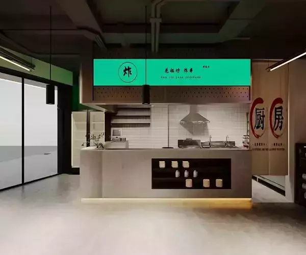 fried skewer shops 3D model