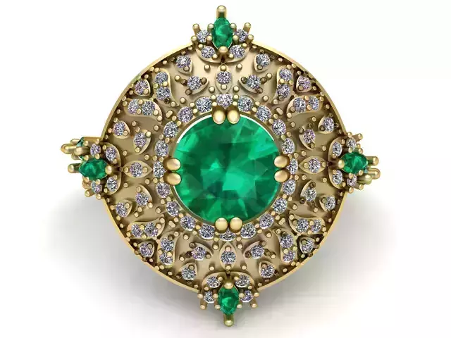 EMERALD GEMSTONE EARRING 3D PRINTABLE MODEL 