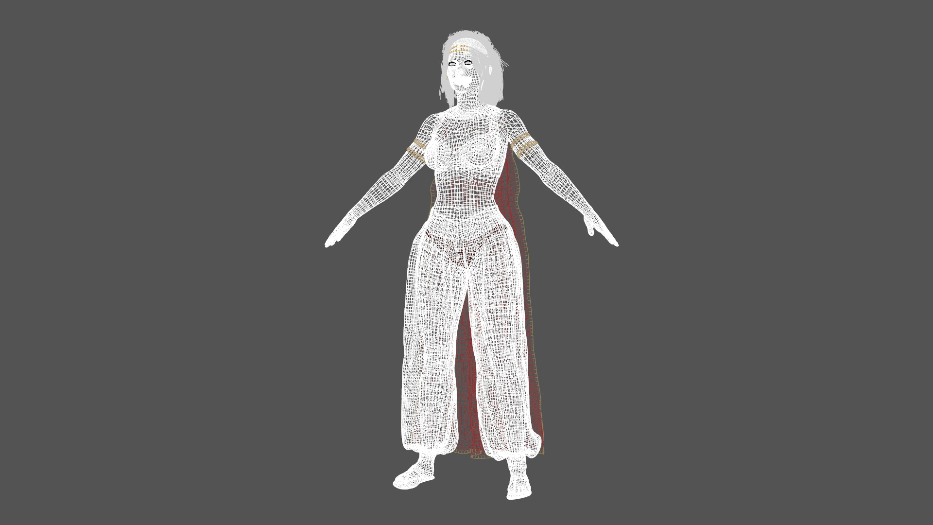 Persian Beauty Belly Dancer Rigged Animated Low-poly 3D model_22