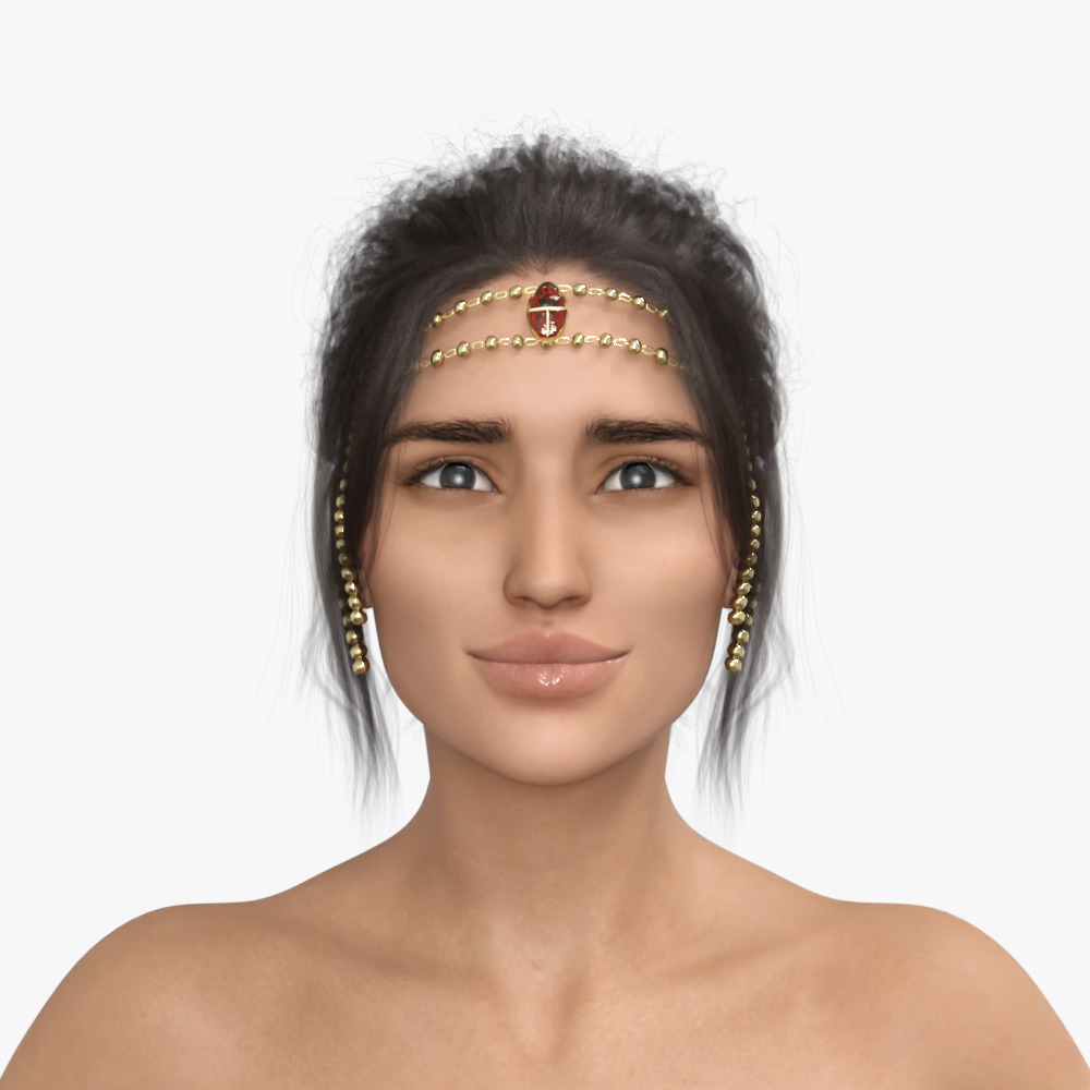 Persian Beauty Belly Dancer Rigged Animated Low-poly 3D model_5