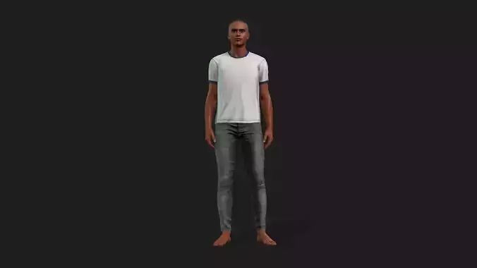 Realistic Black Male 3D Model Fully Rigged And Textured