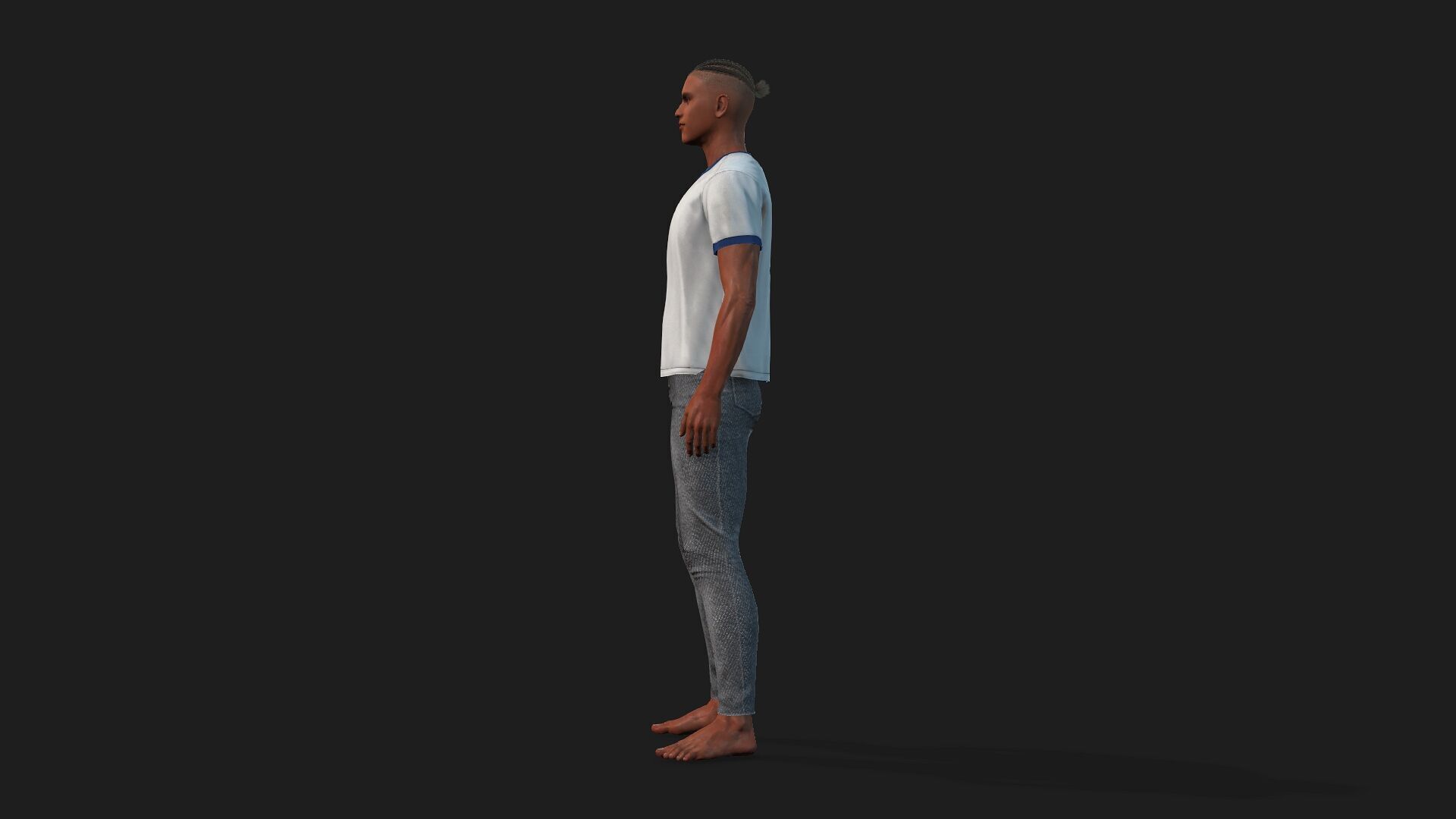 Realistic Black Male 3D Model Fully Rigged And Textured 3D model_3