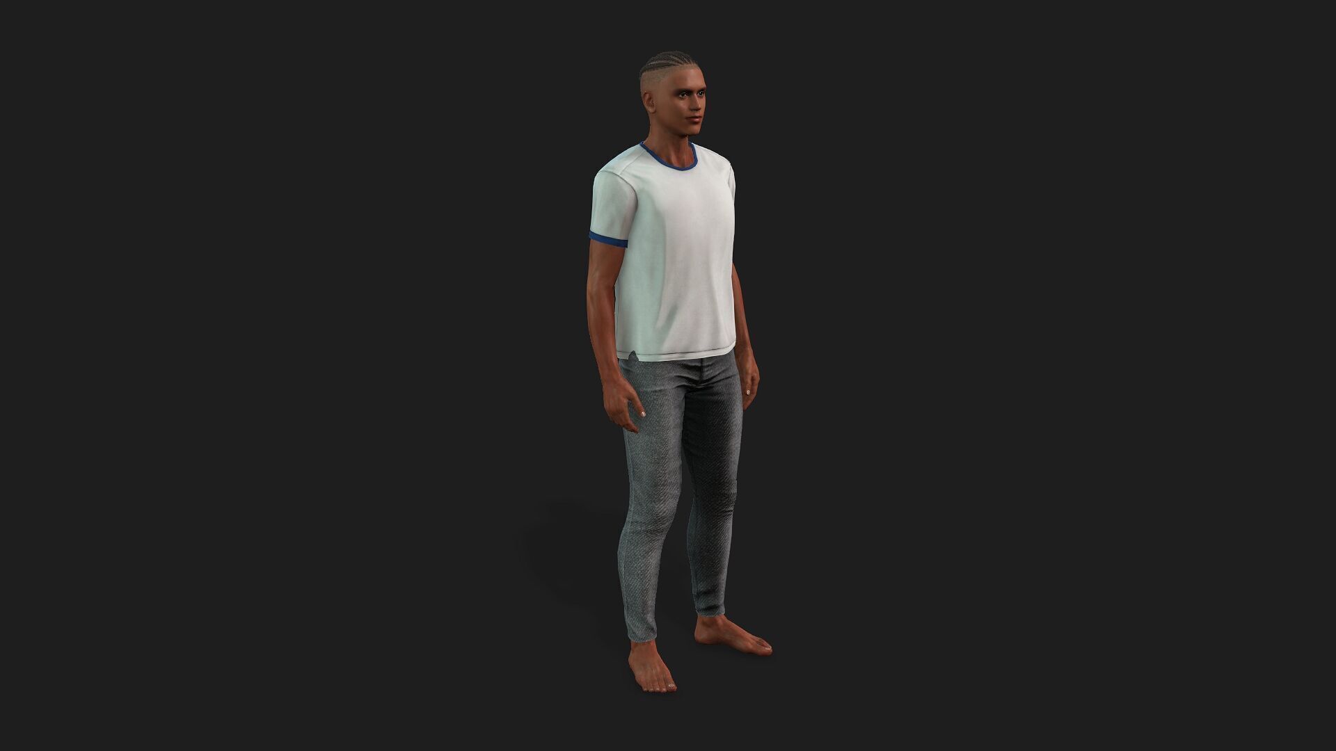 Realistic Black Male 3D Model Fully Rigged And Textured 3D model_8