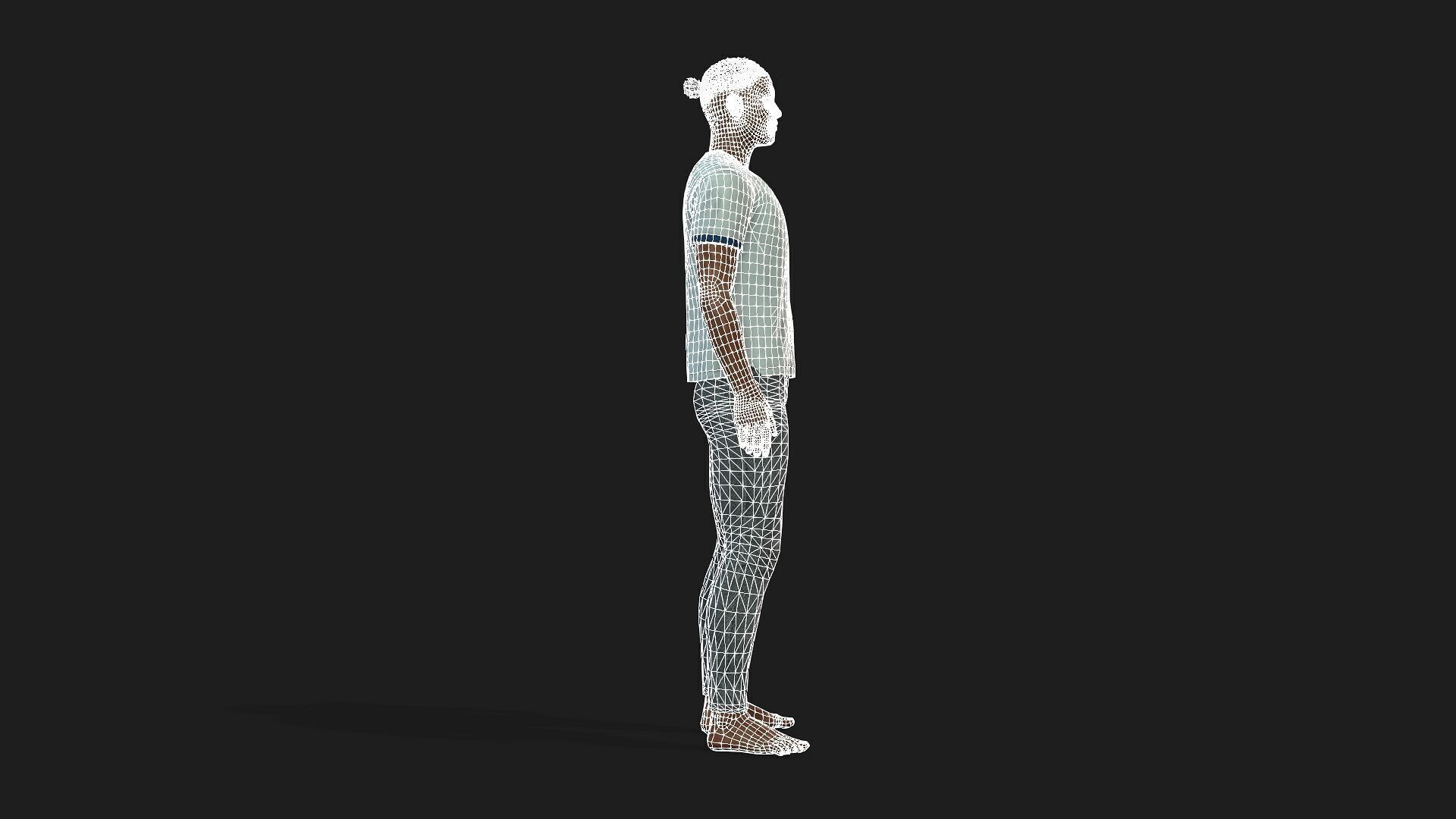 Realistic Black Male 3D Model Fully Rigged And Textured 3D model_12