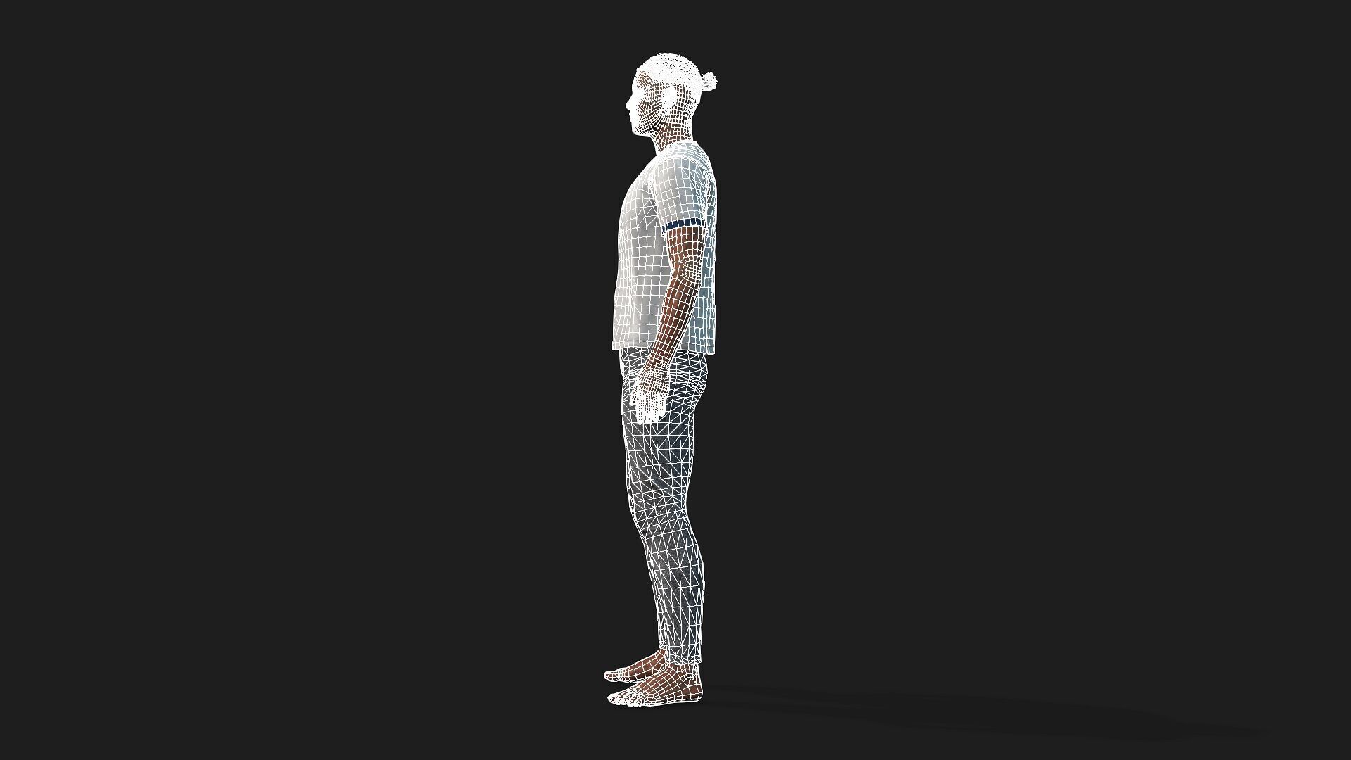 Realistic Black Male 3D Model Fully Rigged And Textured 3D model_13