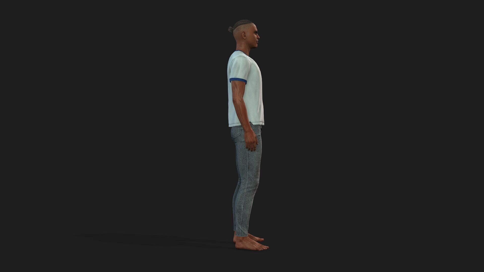 Realistic Black Male 3D Model Fully Rigged And Textured 3D model_2