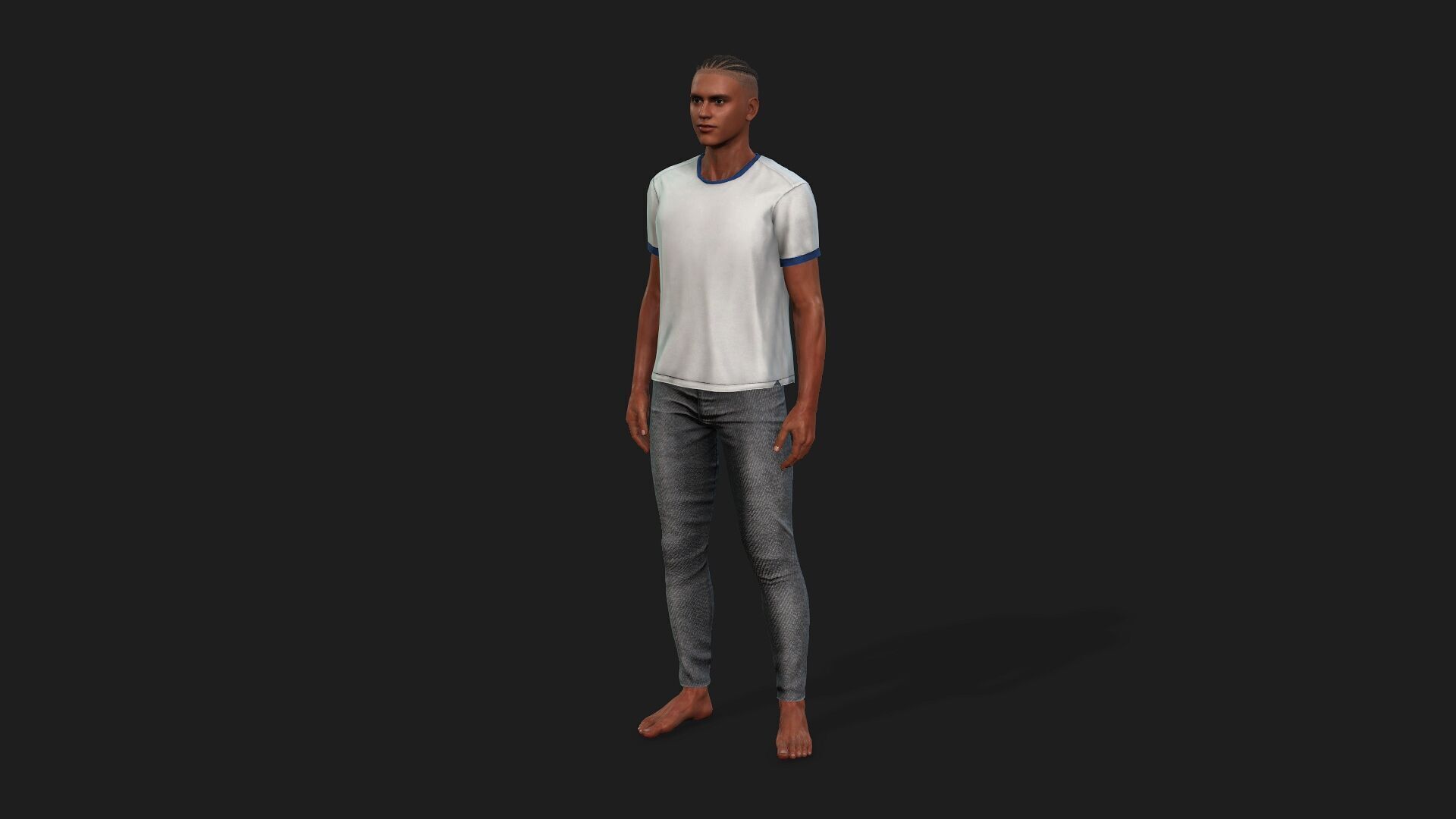 Realistic Black Male 3D Model Fully Rigged And Textured 3D model_7
