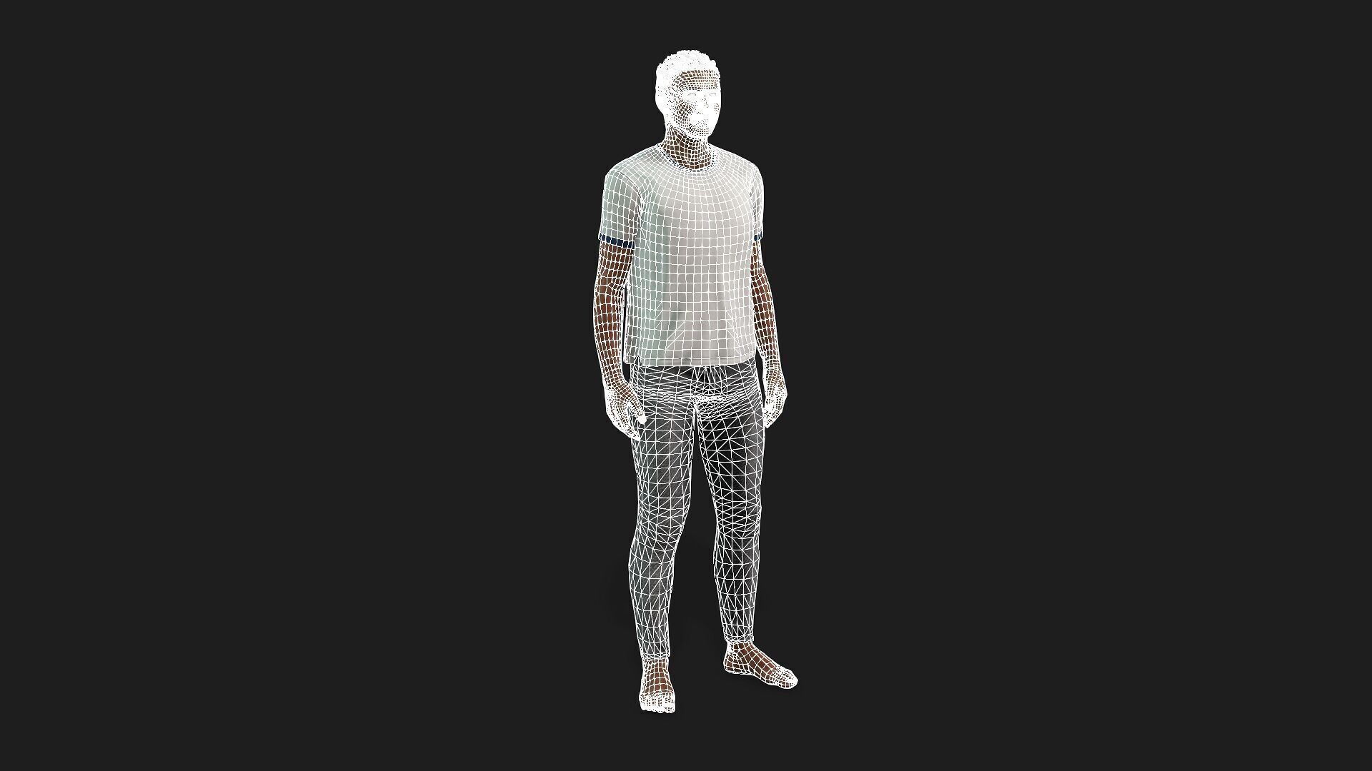 Realistic Black Male 3D Model Fully Rigged And Textured 3D model_19