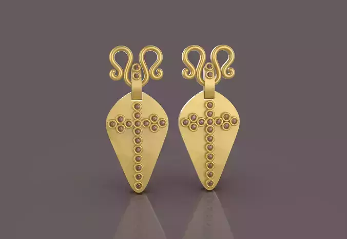 Simple Cross Earring - 0078