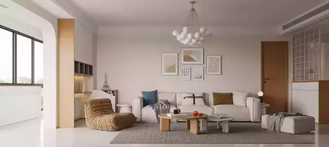 Modern living and dining room