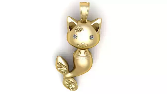 CAT ANIMAL PENDAN T3D PRINTABLE MODEL 
