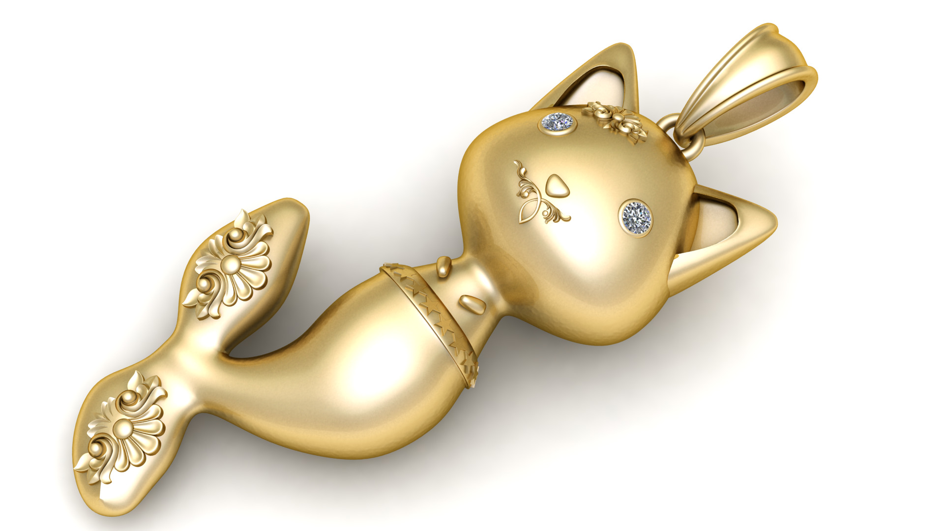 CAT ANIMAL PENDAN T3D PRINTABLE MODEL  3D print model_3