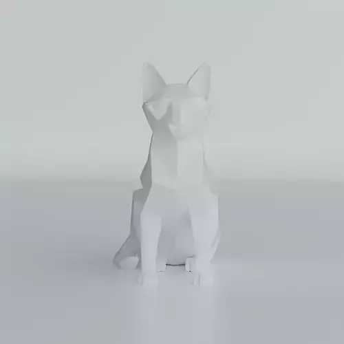 cat sitting sculpture print model