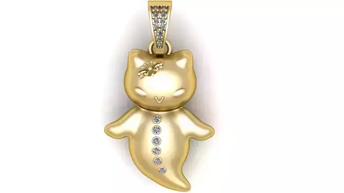 THE CAT GOLD PENDANT 3D PRINTABLE MODEL 
