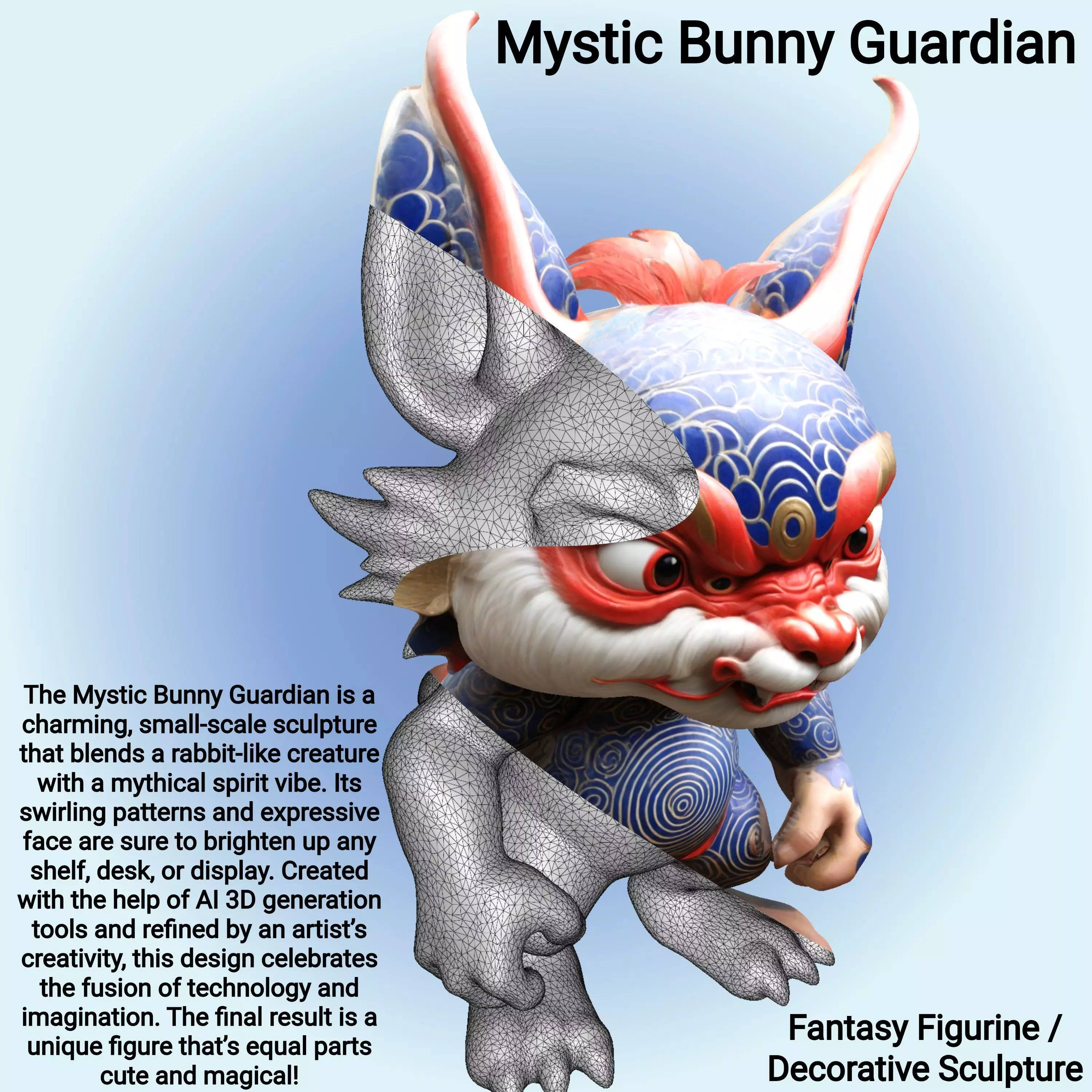 Mystic Bunny Guardian 3D print model