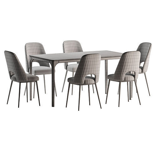 modern dining chair canto table 3D model 5
