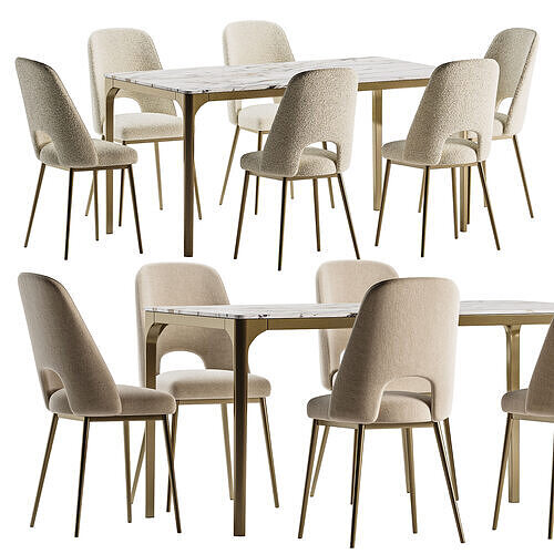modern dining chair canto table 3D model 2