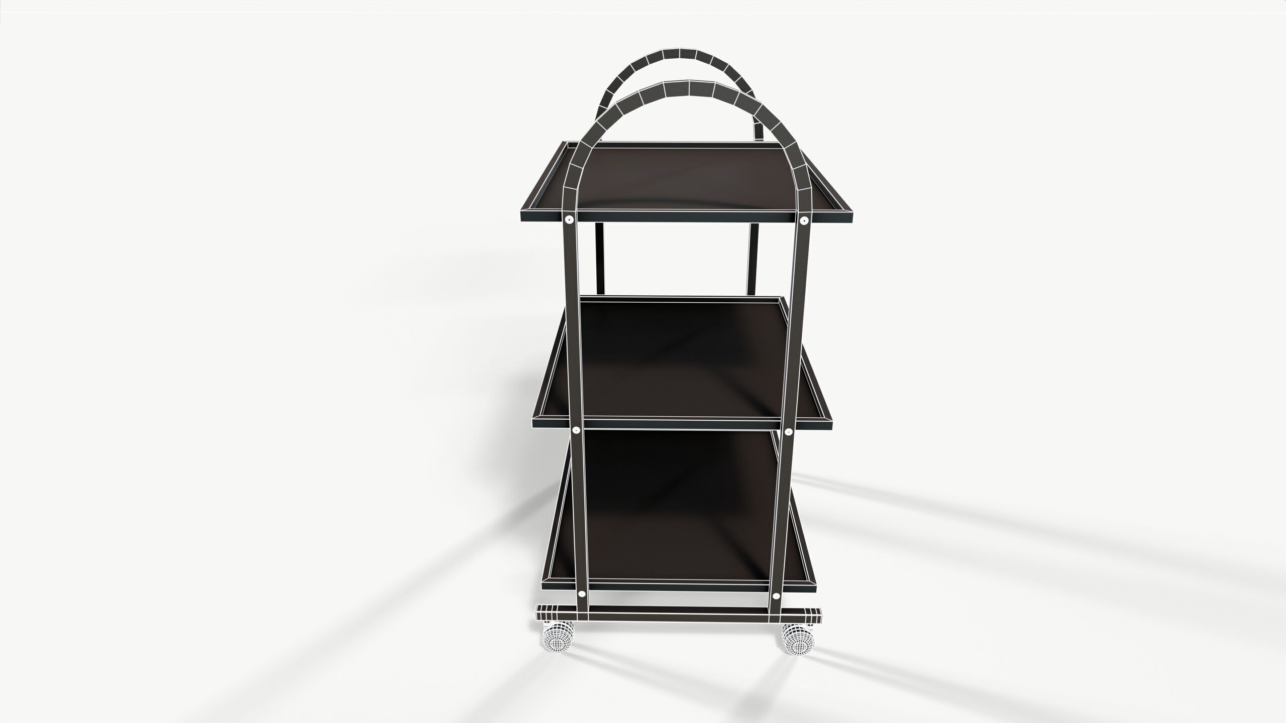 Office Cart Low-poly 3D model_8