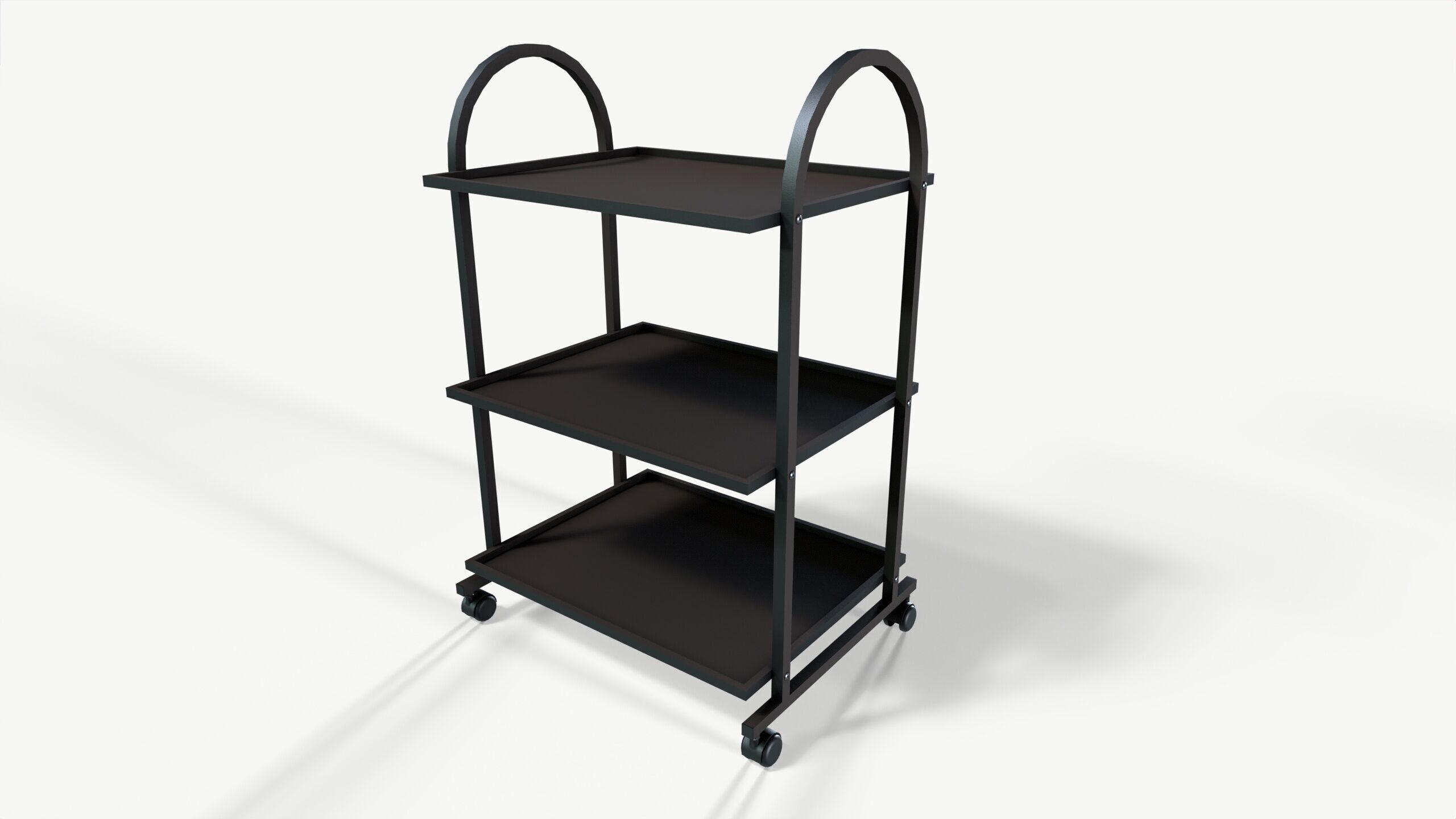 Office Cart Low-poly 3D model_2