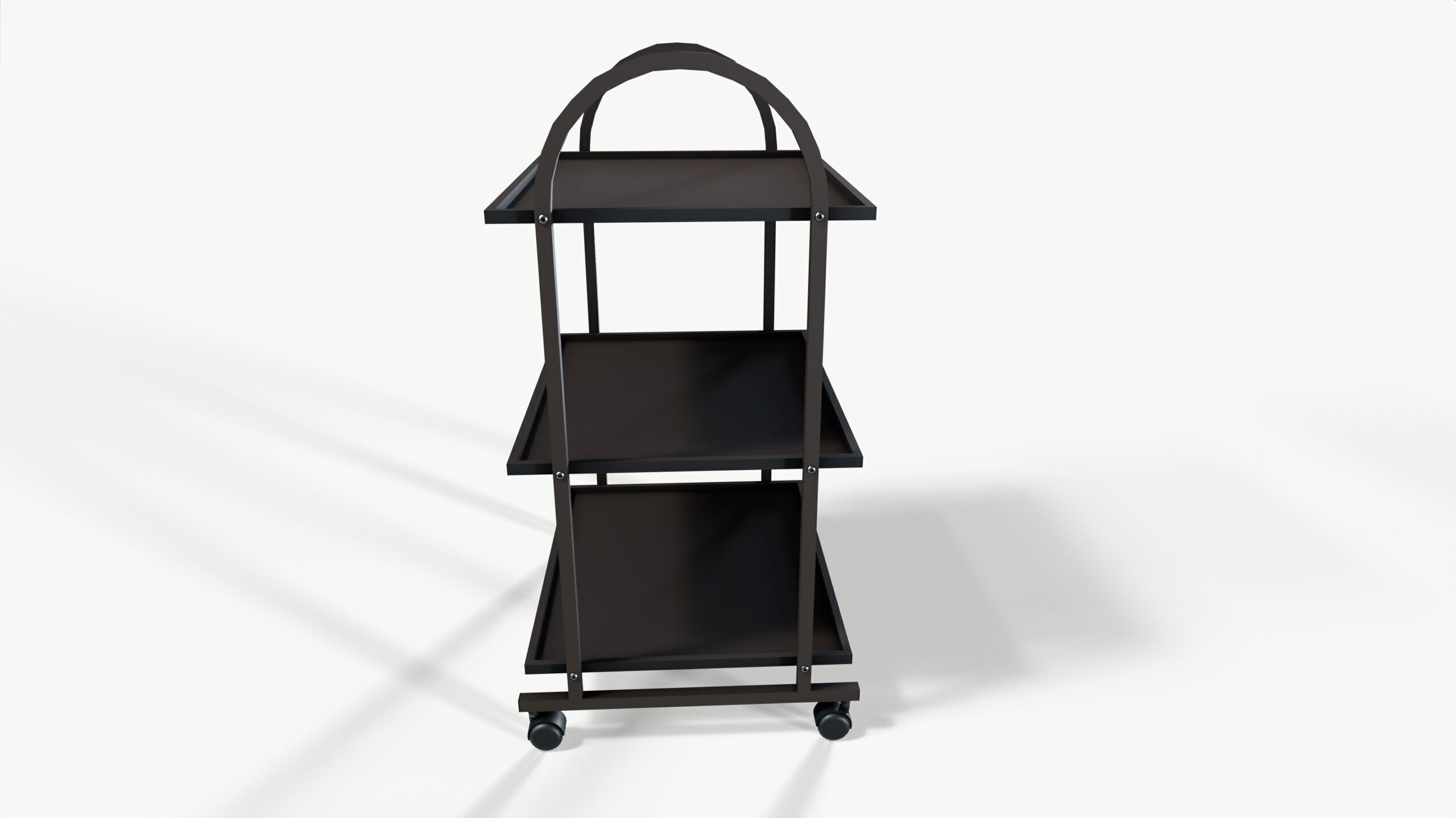 Office Cart Low-poly 3D model_3