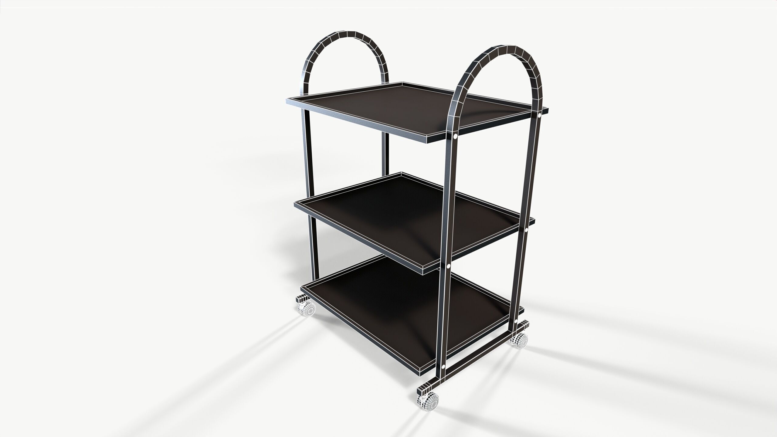 Office Cart Low-poly 3D model_7