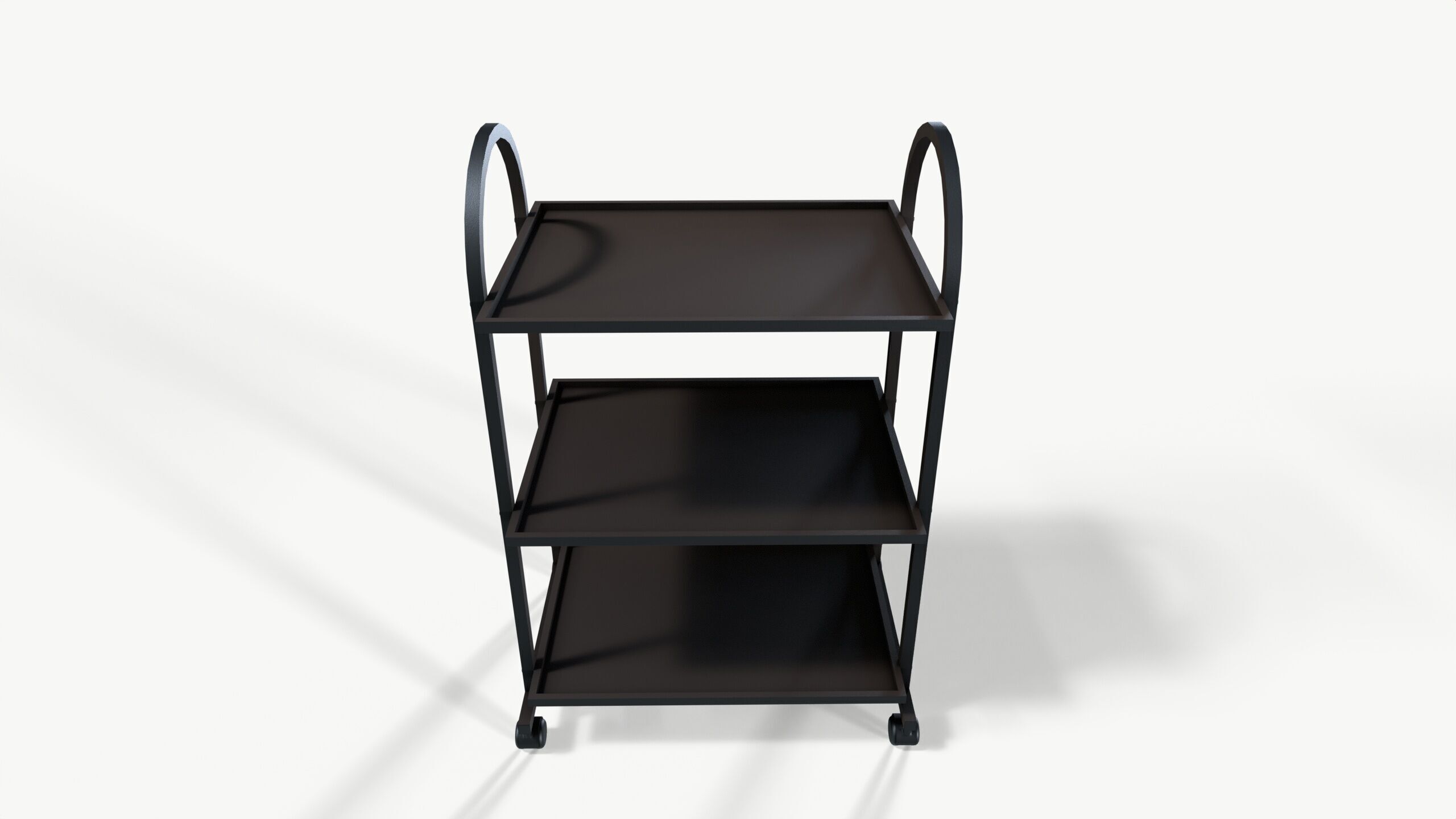 Office Cart Low-poly 3D model_4