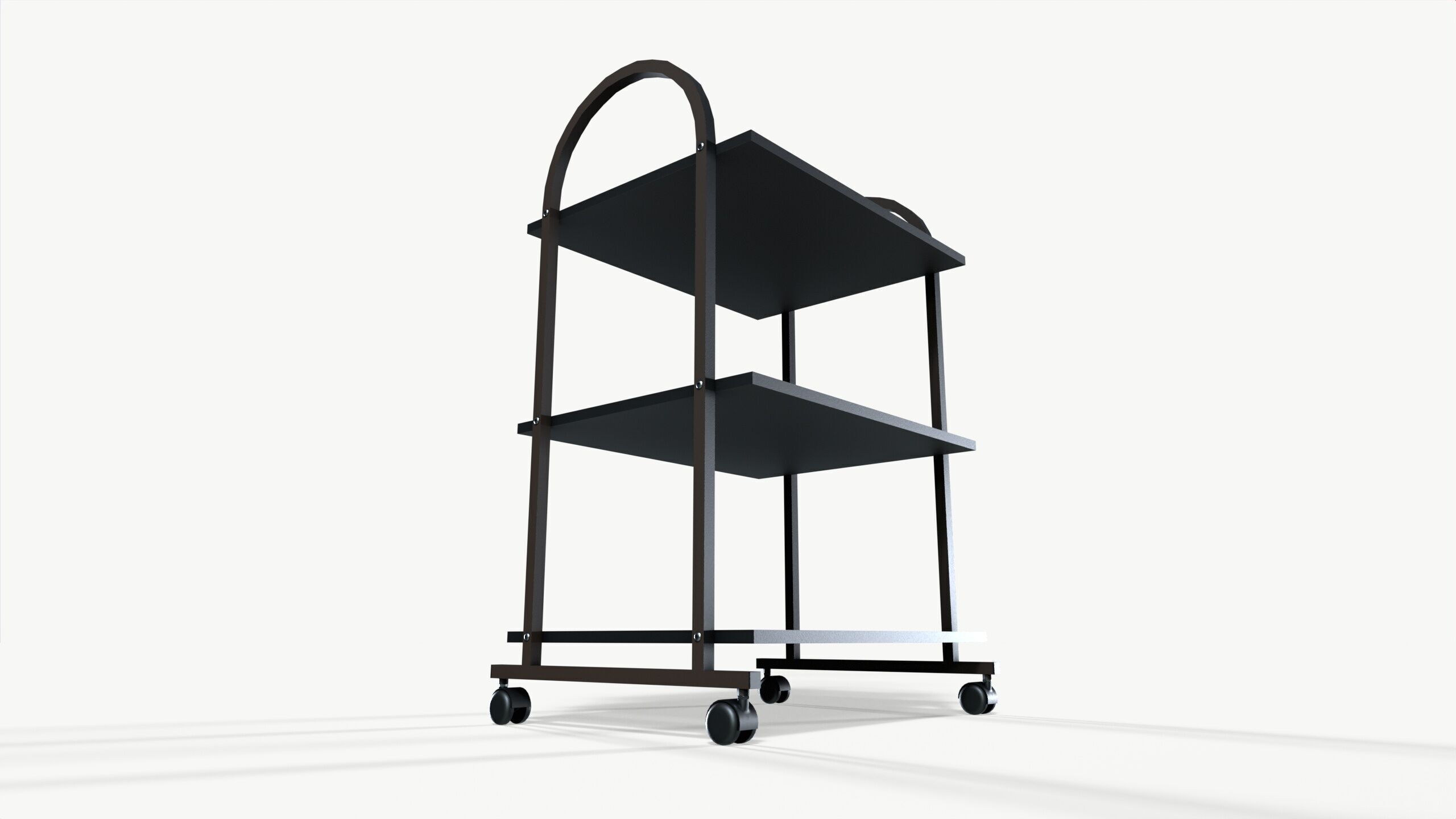 Office Cart Low-poly 3D model_5