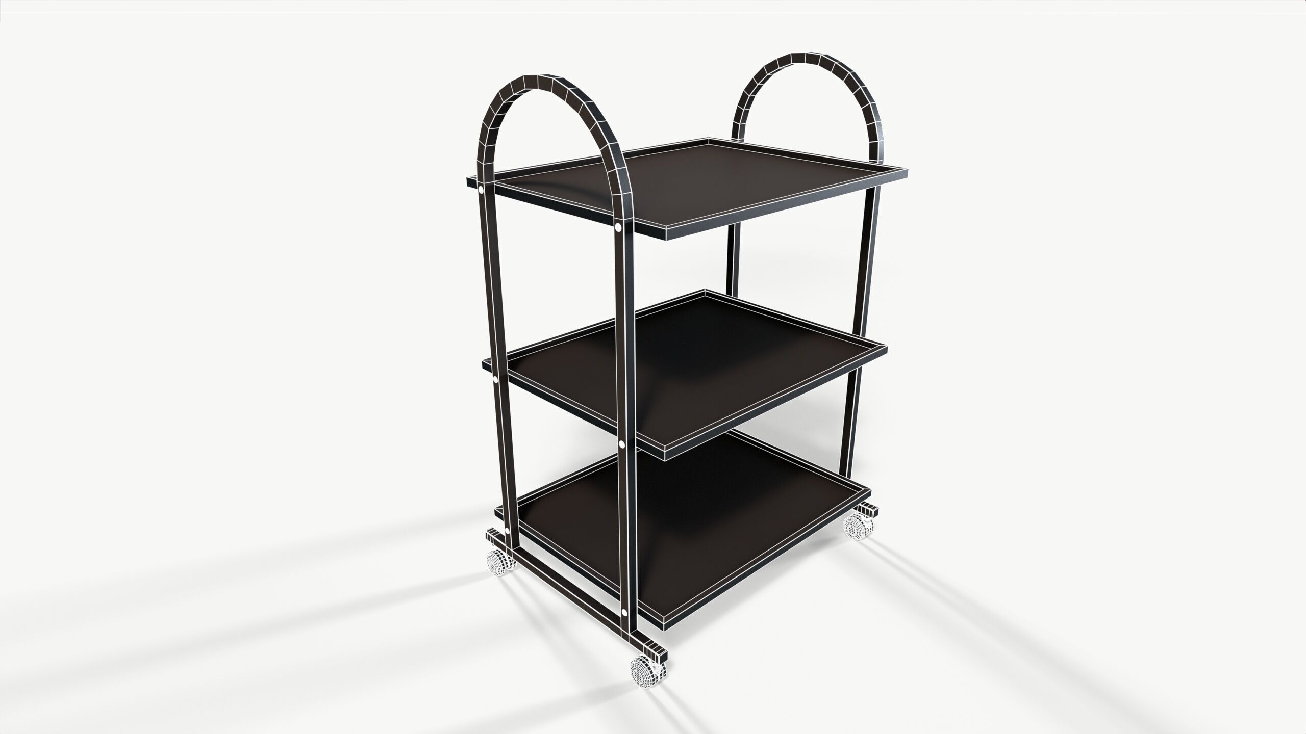 Office Cart Low-poly 3D model_6