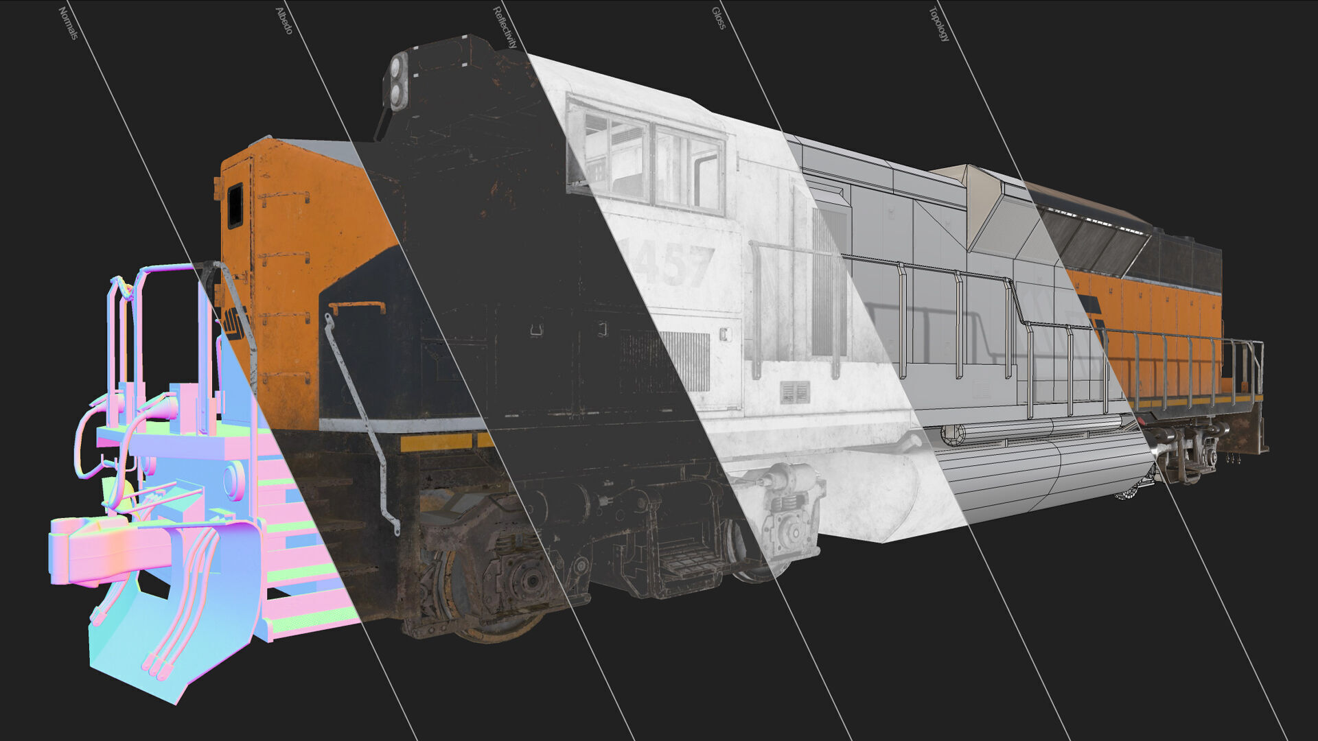 Diesel Locomotive Low-poly 3D model_15