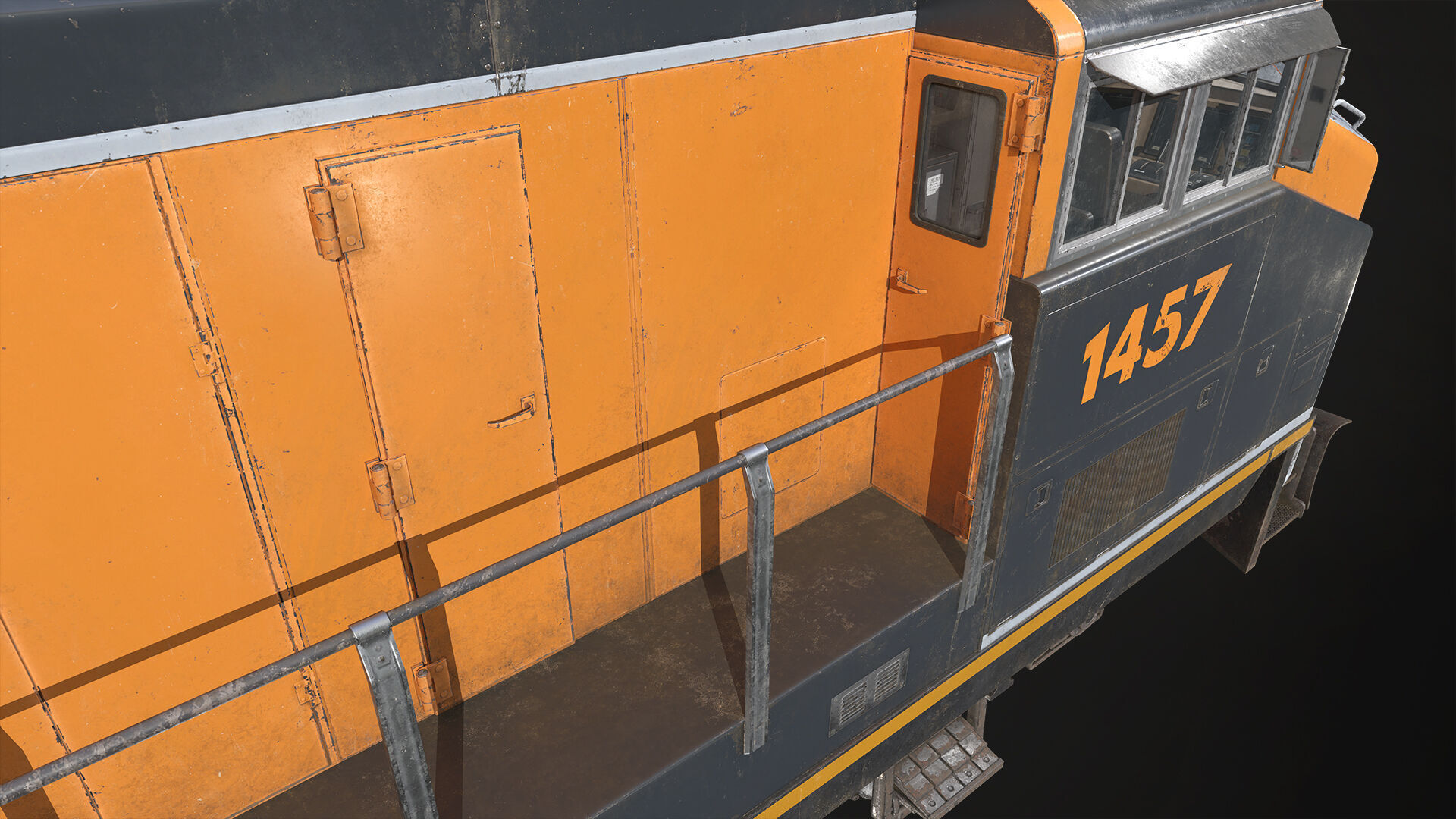 Diesel Locomotive Low-poly 3D model_10