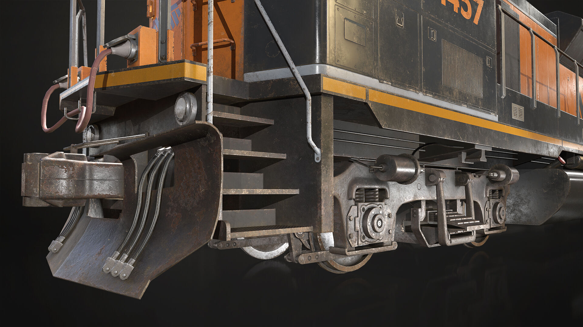 Diesel Locomotive Low-poly 3D model_8