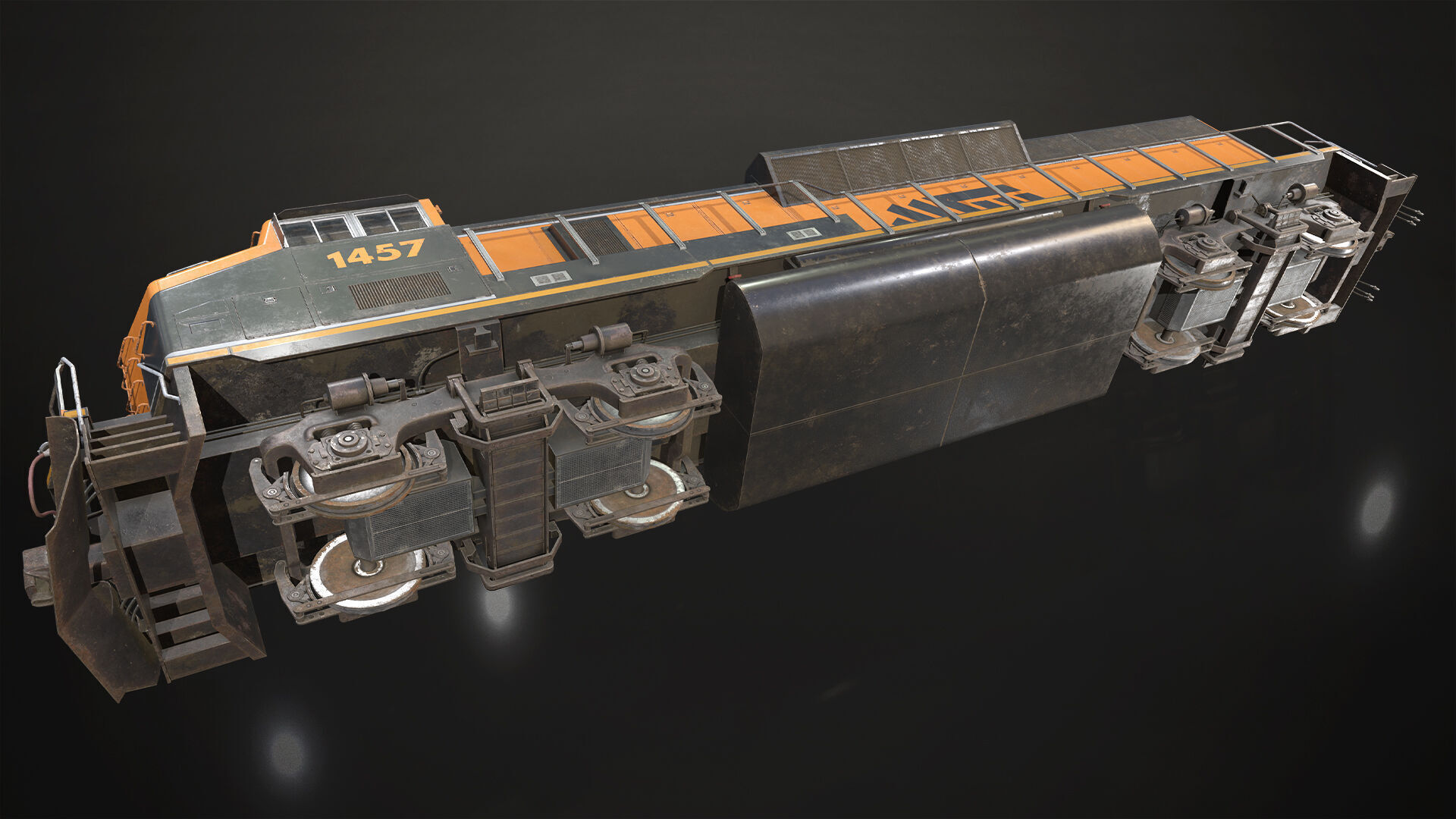 Diesel Locomotive Low-poly 3D model_7