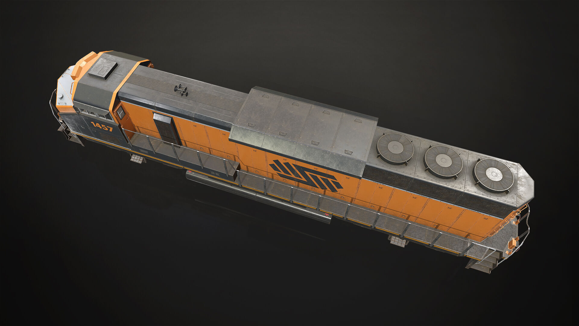 Diesel Locomotive Low-poly 3D model_5