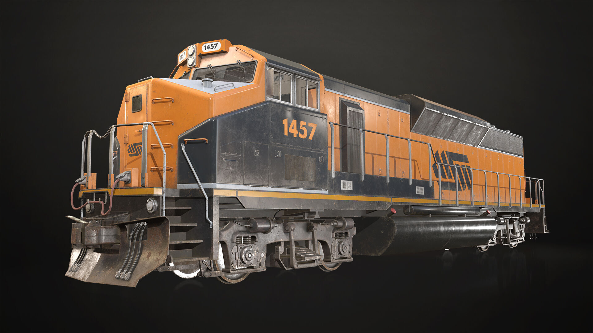 Diesel Locomotive Low-poly 3D model_2