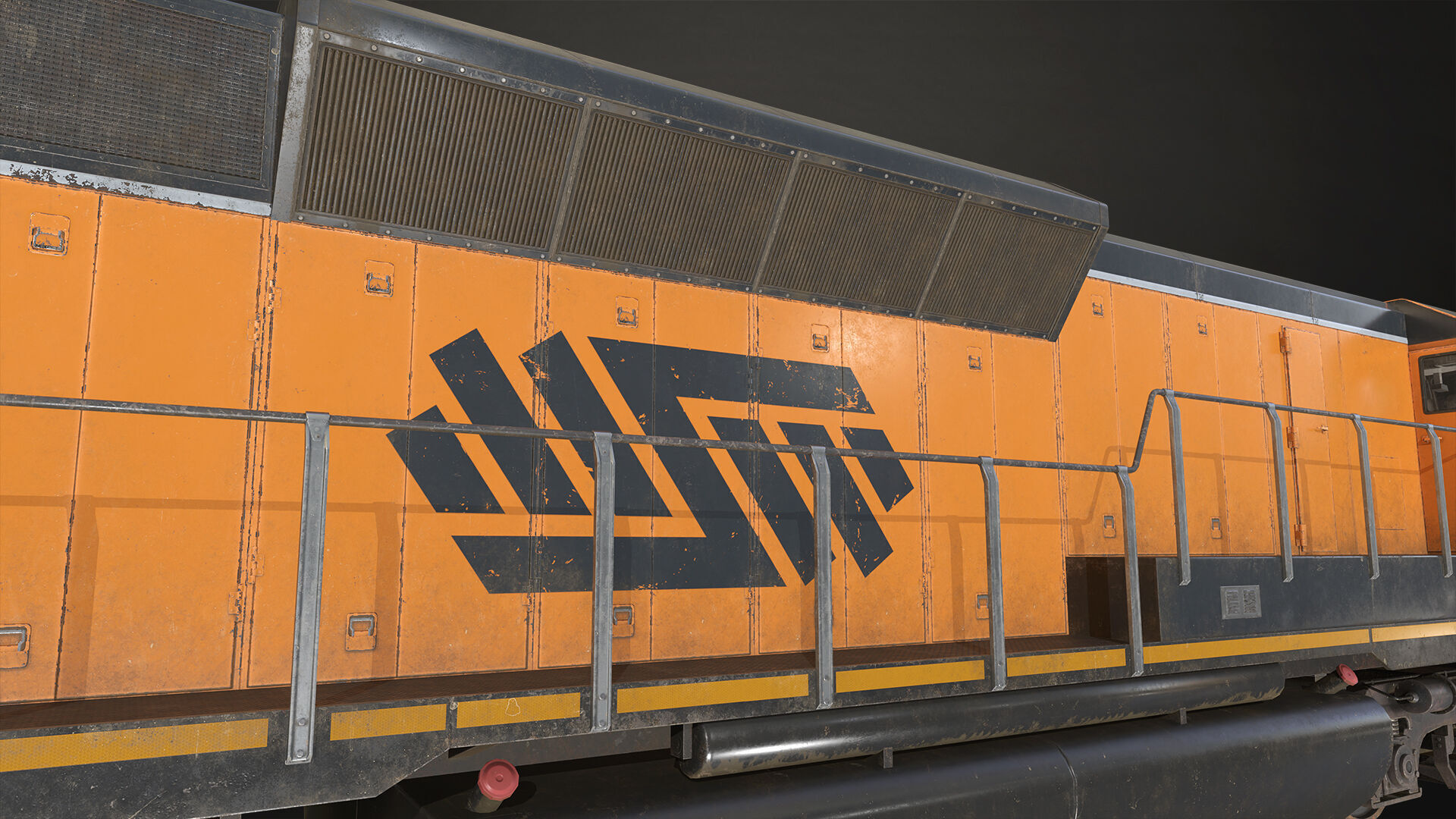 Diesel Locomotive Low-poly 3D model_9