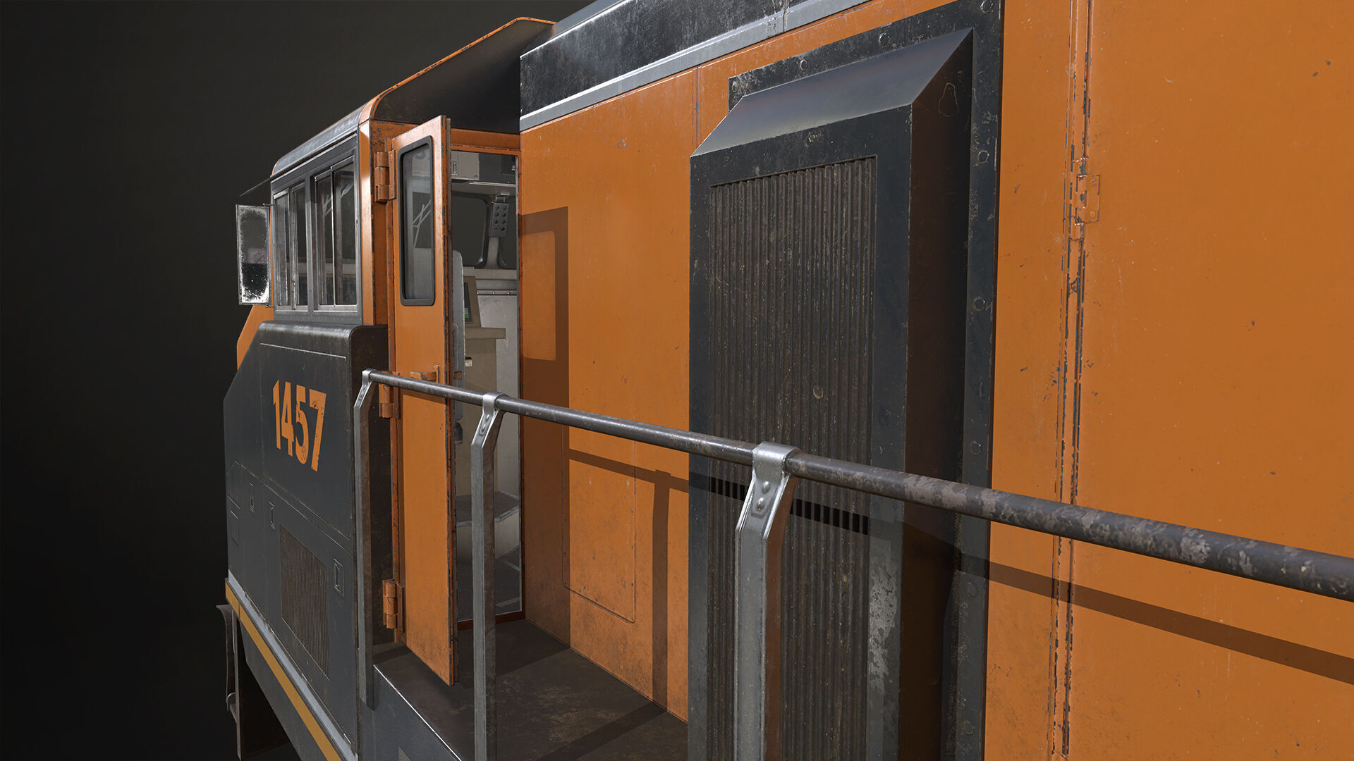 Diesel Locomotive Low-poly 3D model_11