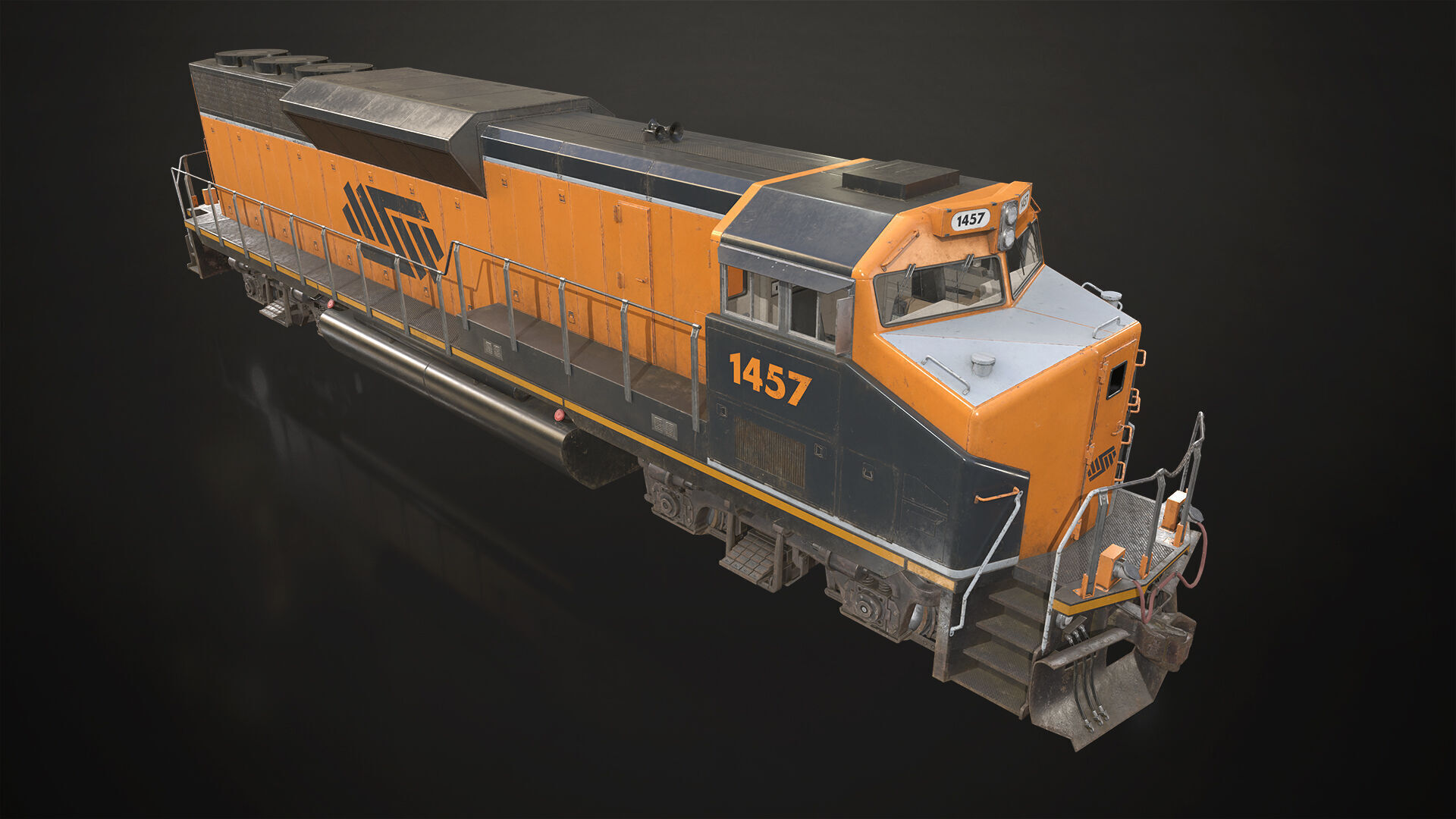 Diesel Locomotive Low-poly 3D model_4