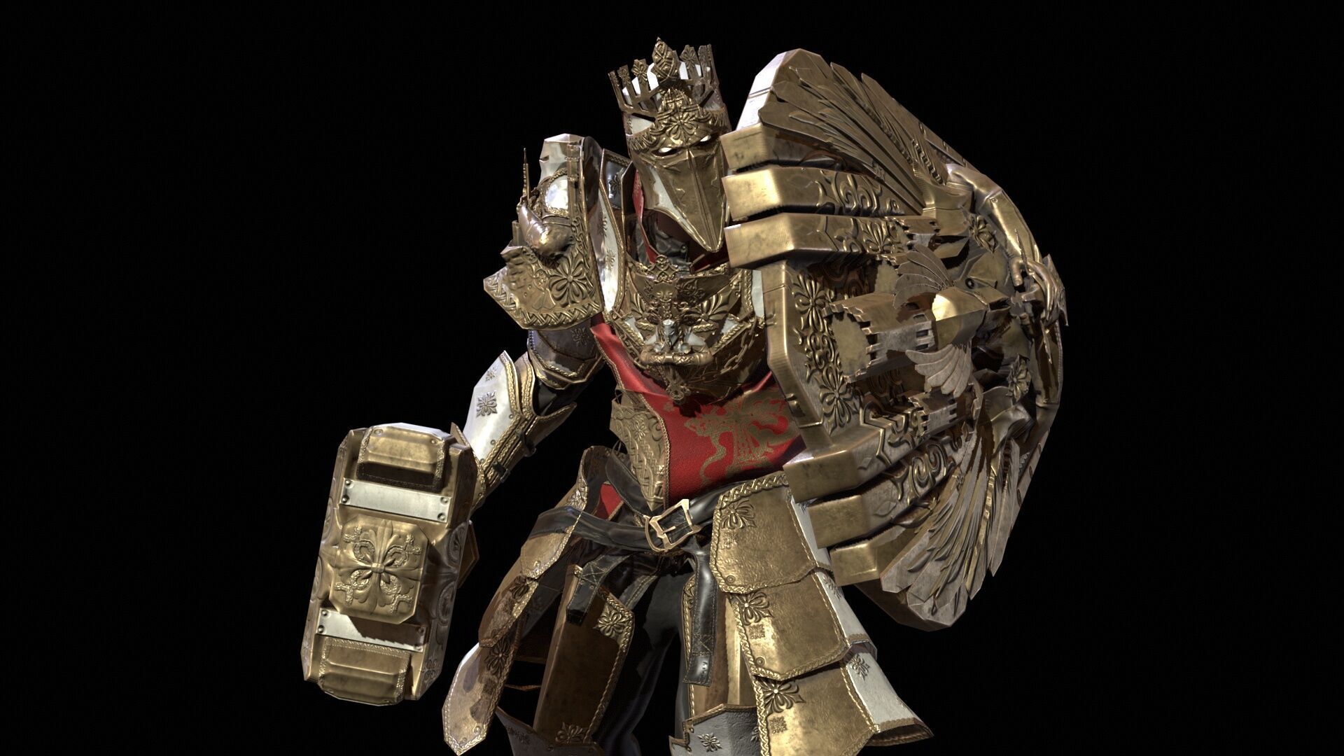 Paladin Low-poly 3D model_22